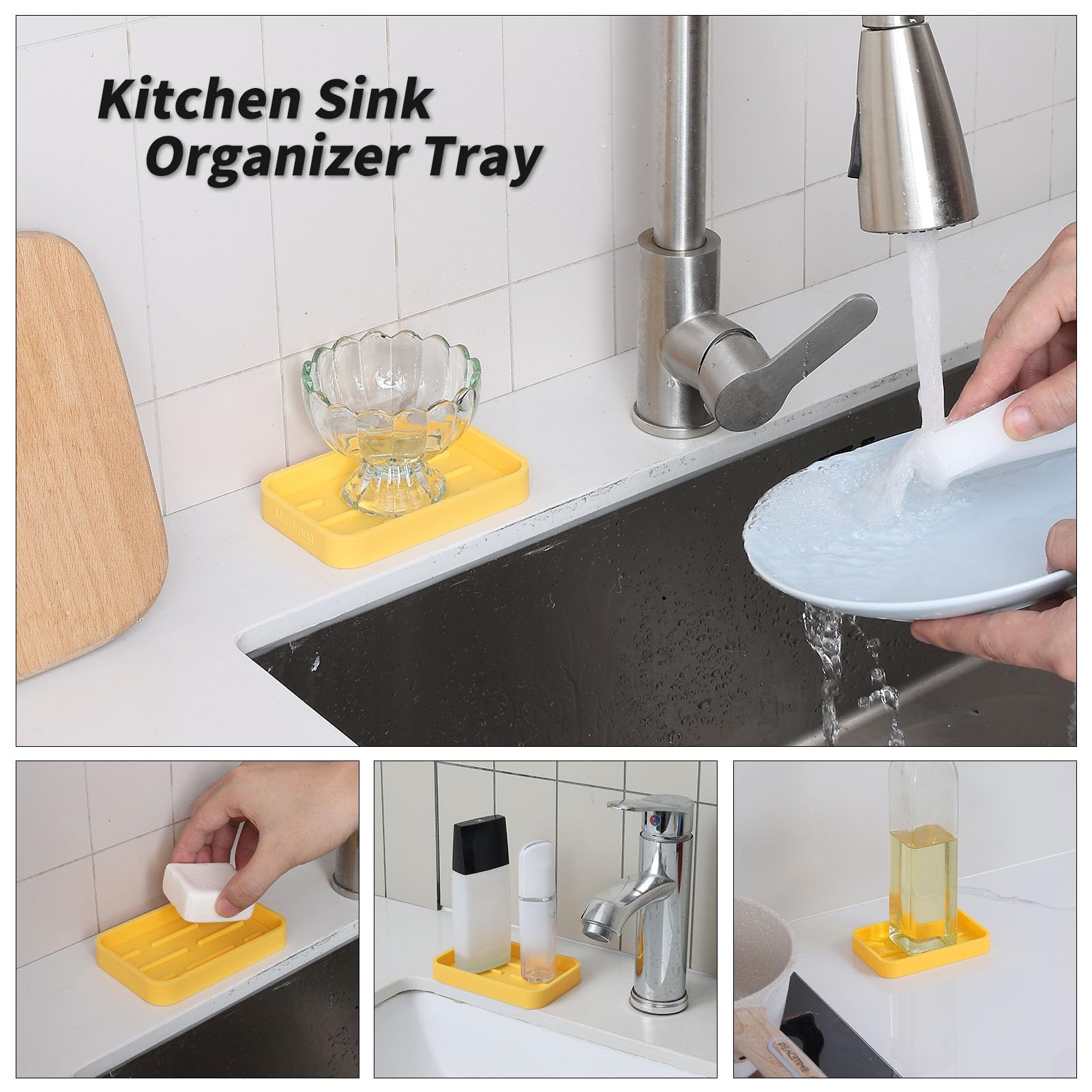Silicone Kitchen Sink Organizer Tray for Multiple Usage