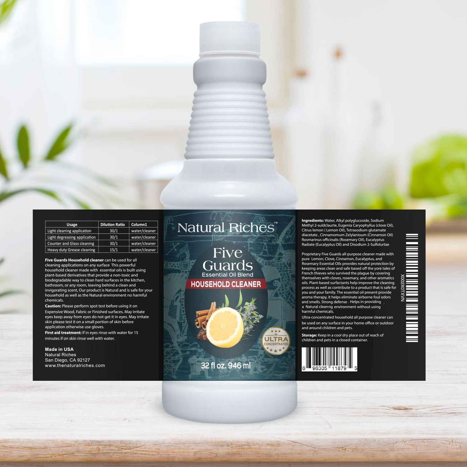 Five Guards Household Cleaner Concentrate 32 Fl Oz