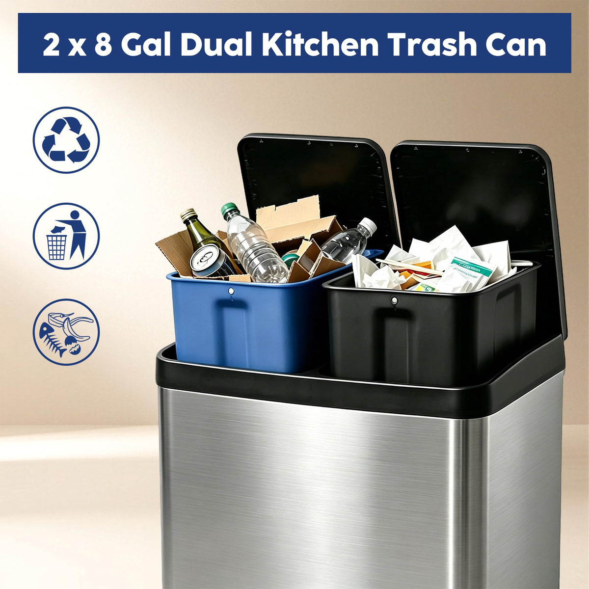 Dual Trash Can (2 Count)