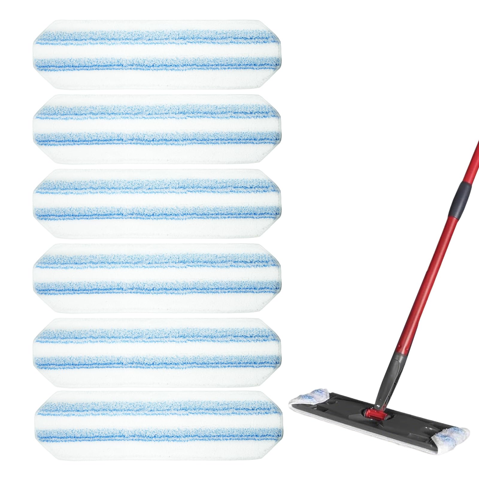 6 Pack Mop Replacement Pads for Ocedar H2prO Flat Mop System (6 Count)