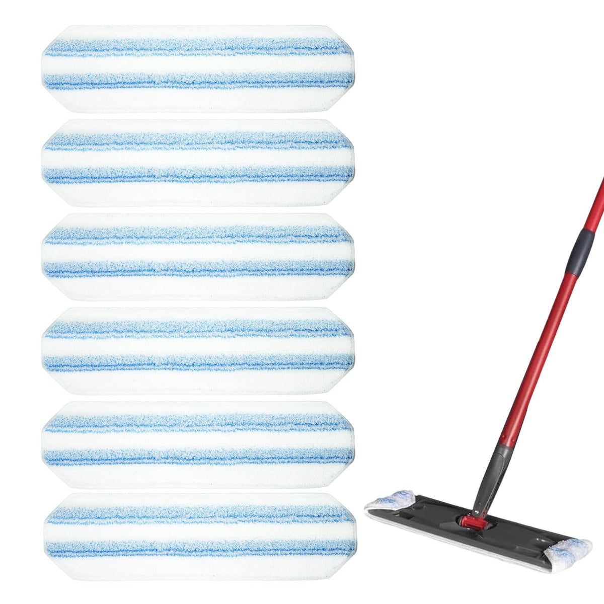 6 Pack Mop Replacement Pads for Ocedar H2prO Flat Mop System (6 Count)