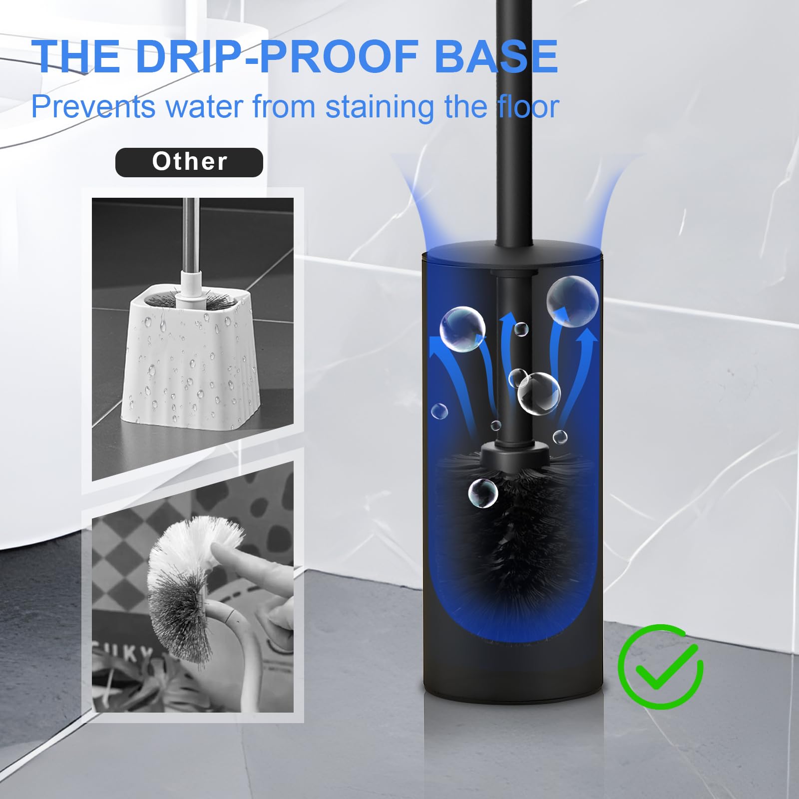 304 Stainless Steel Toilet Bowl Cleaner Brush and Holder Set