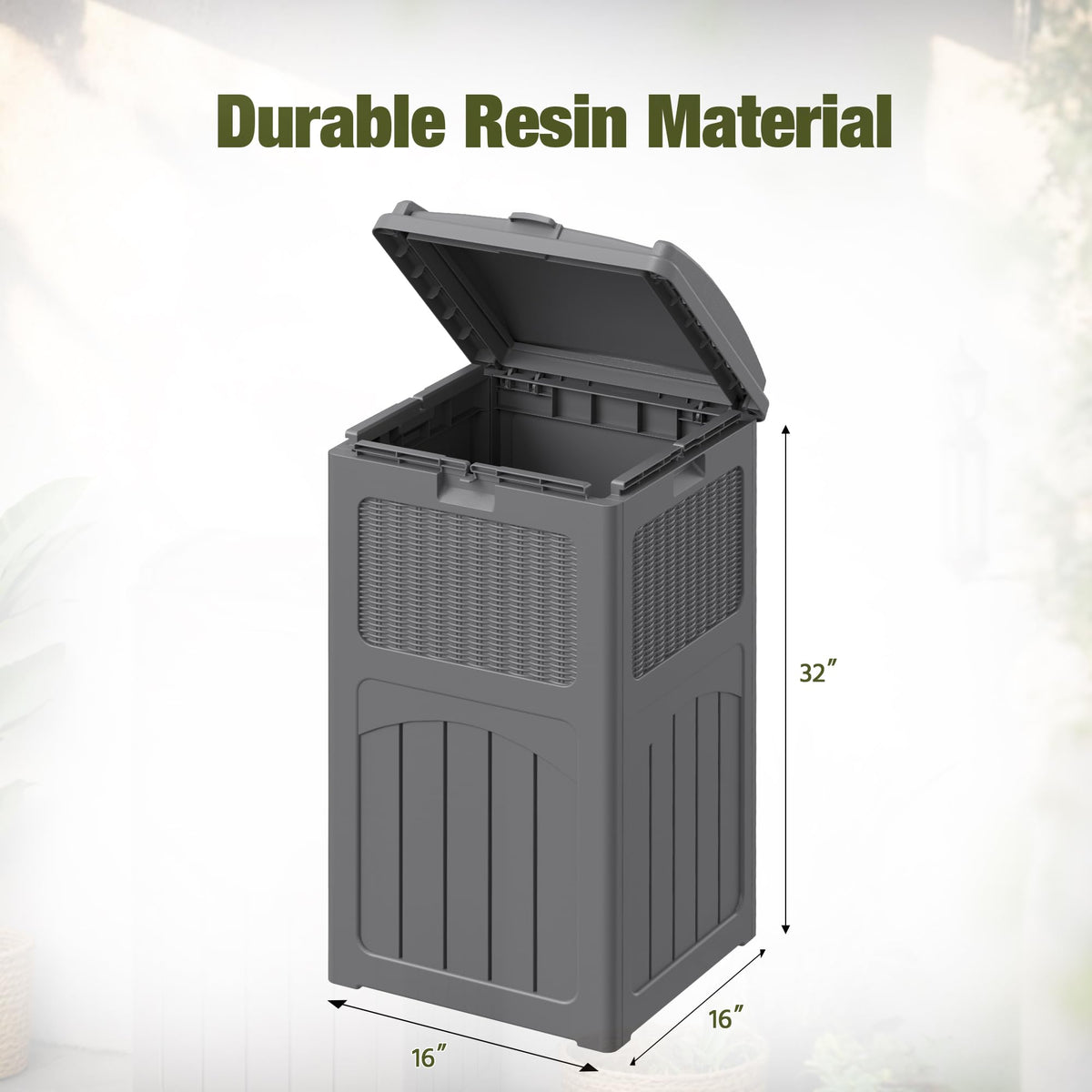 33 Gallon Outdoor Trash Can with Dual Lid (2 Count)