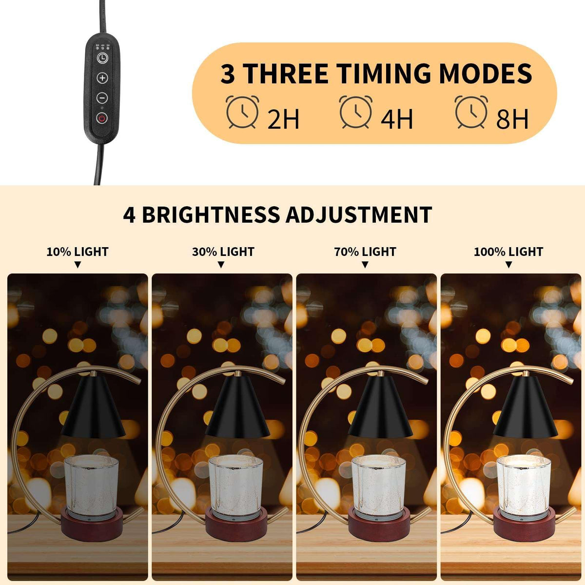 Candle Warmer Lamp with Timer and Dimmer