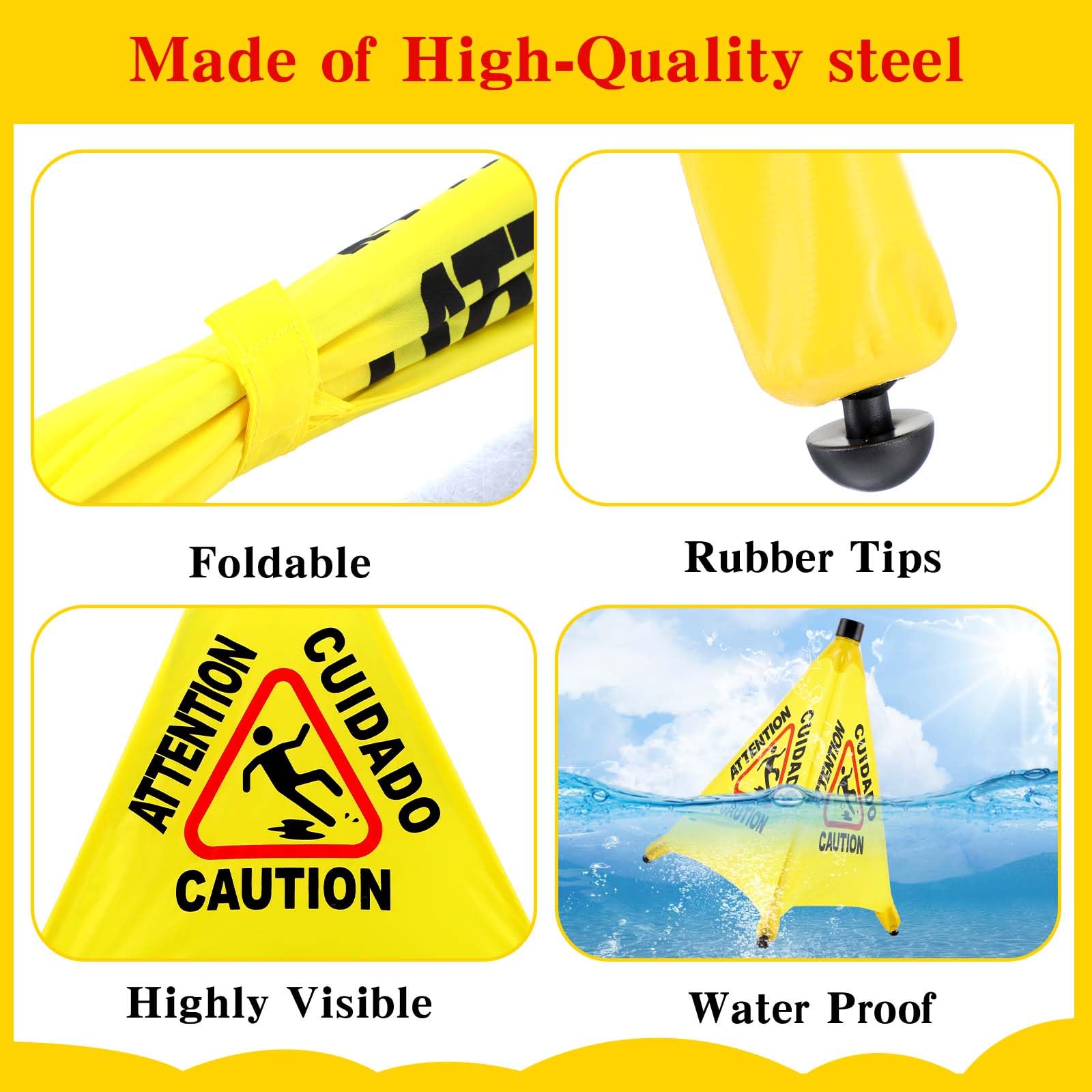 8 Packs Wet Floor Signs 20 Inch (8 Count)