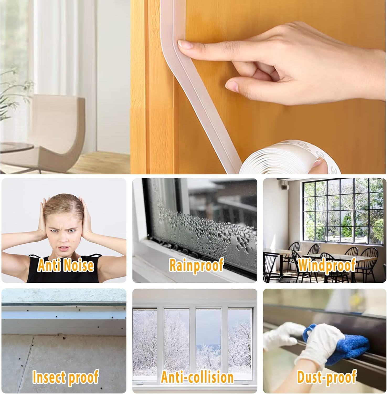 Weather Stripping Door Seal Strip Tape (20 Foot)