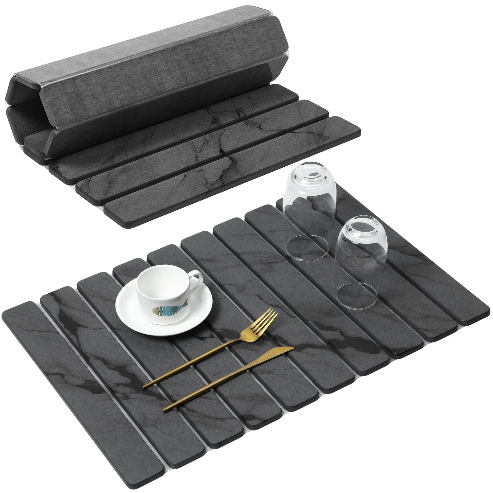 Large Stone Dish Drying Mat for Kitchen Counter