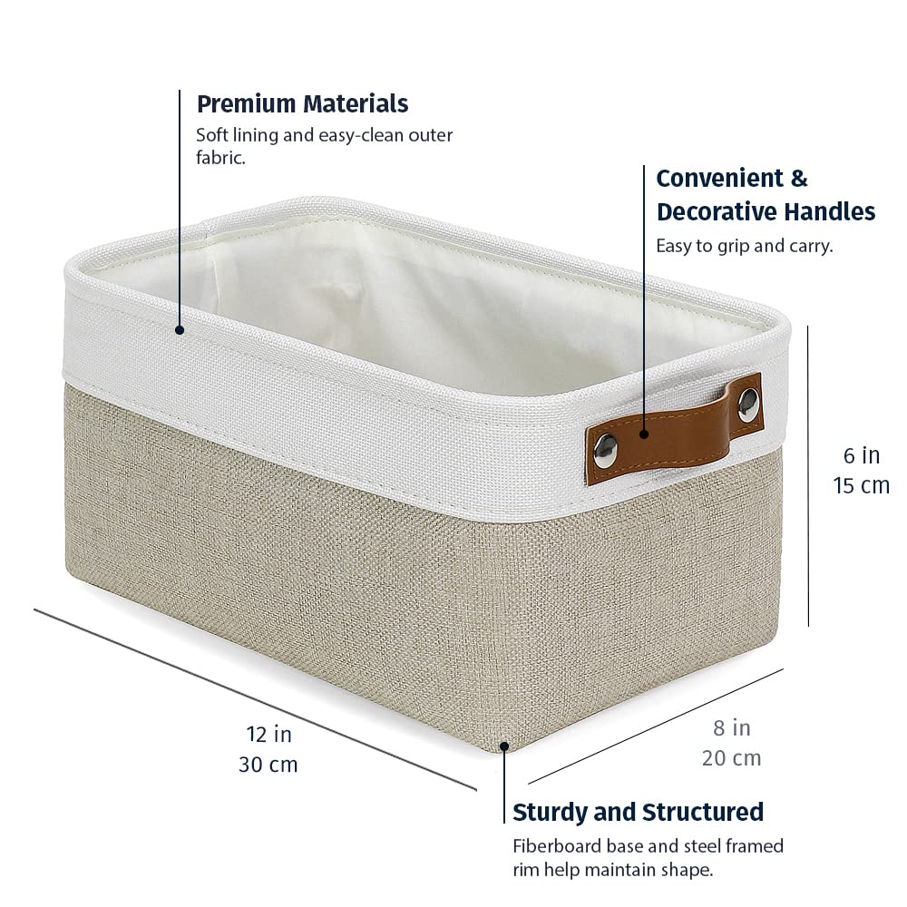 12x8in Canvas Storage Baskets (6 Count)