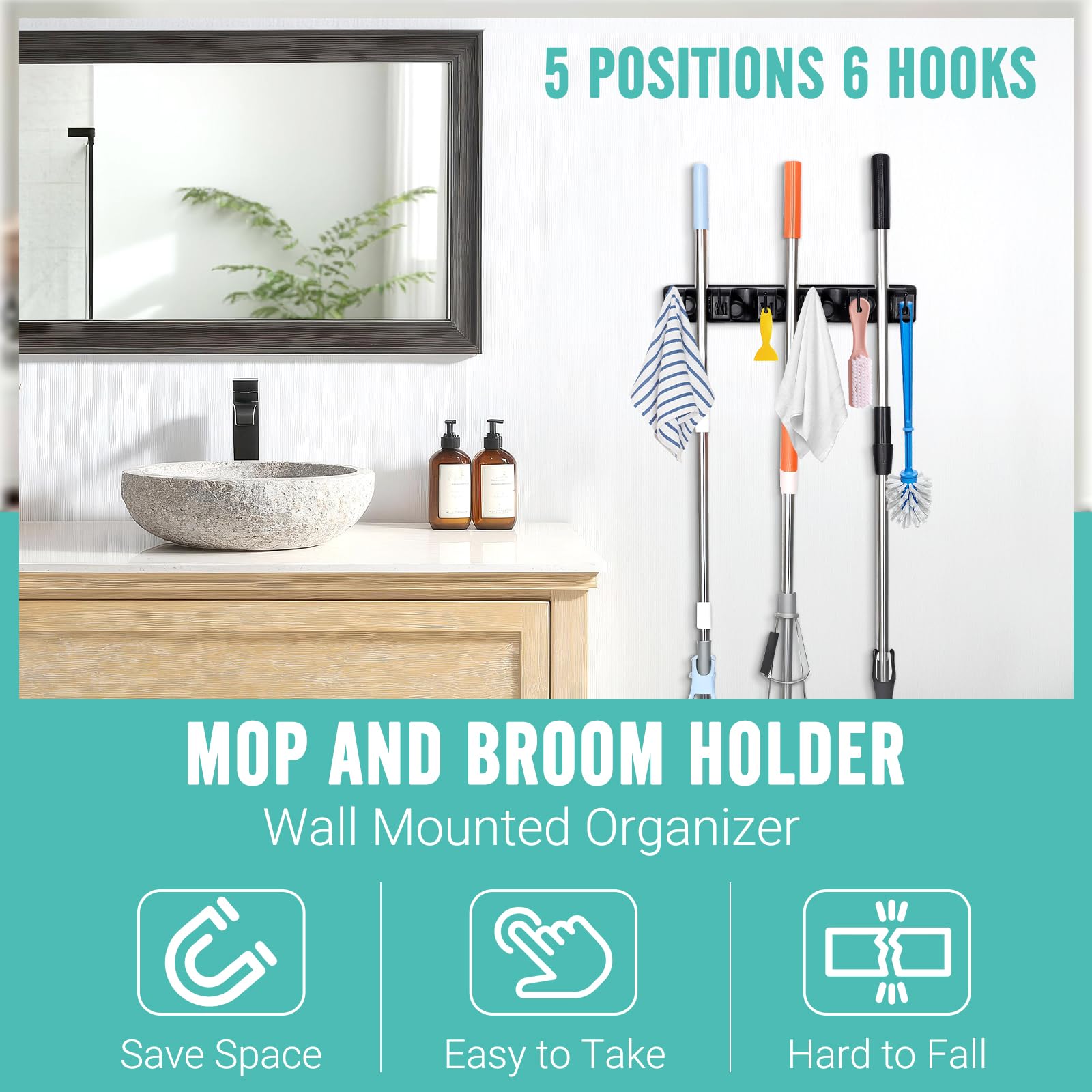 Broom and Mop Holder (2 Count)