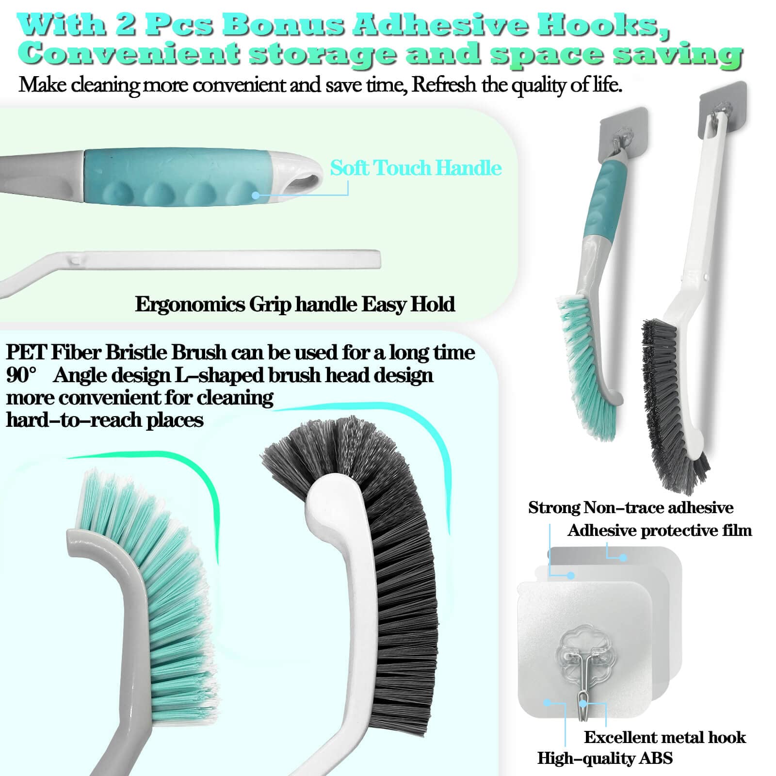 2Pcs Cleaning Brushes (2 Count)