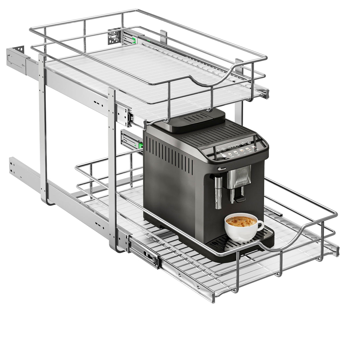 2 Tier Kitchen Cabinet Pullout Shelf and Drawer Organizer