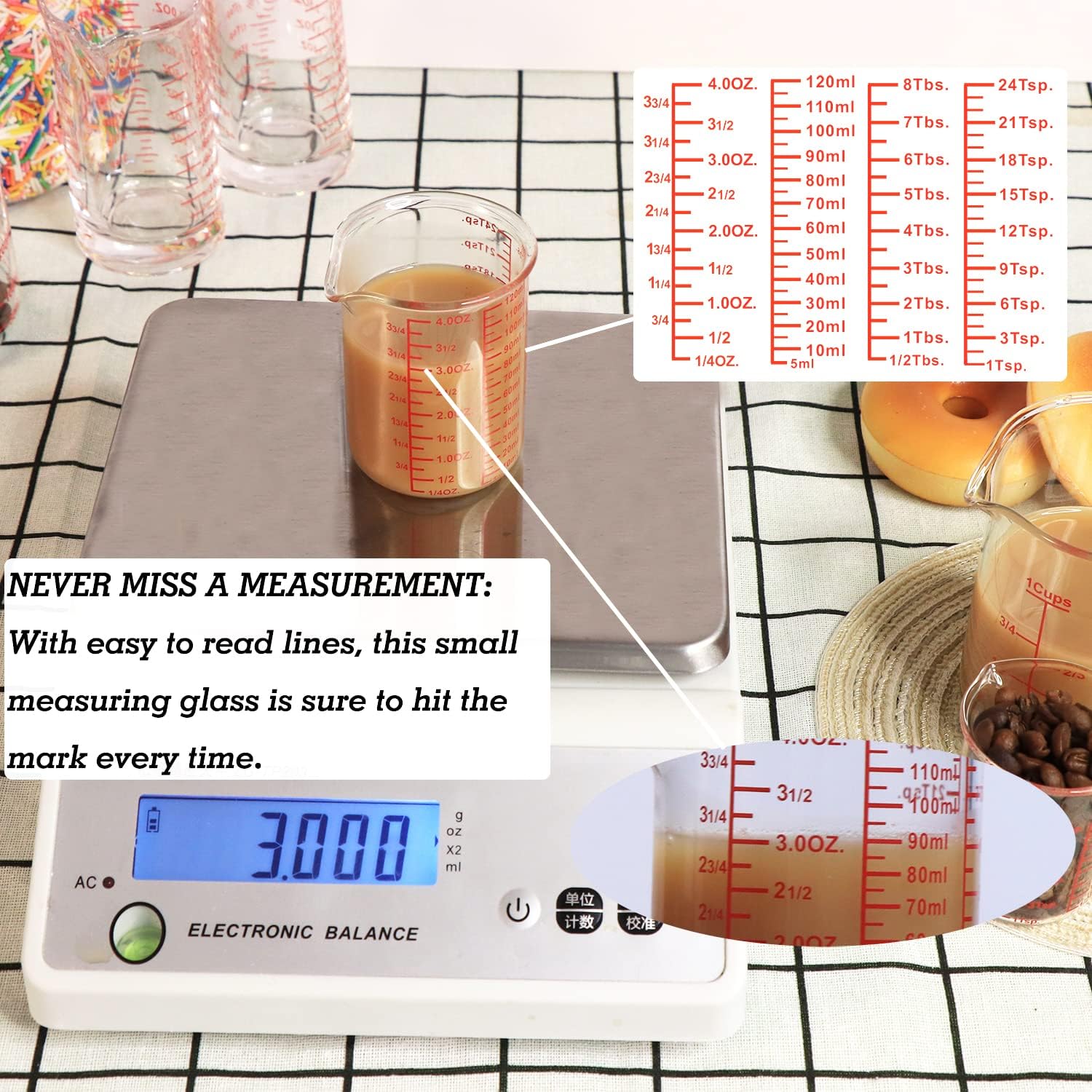 High Borosilicate Glass Measuring Cup (2 Count)