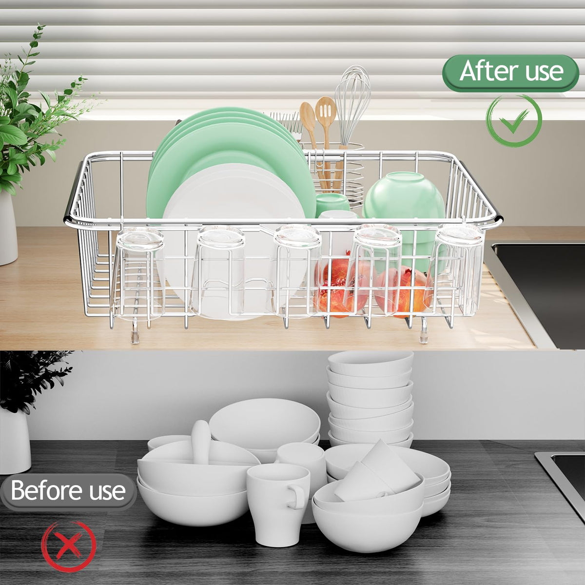 Dish Drying Rack in Sink