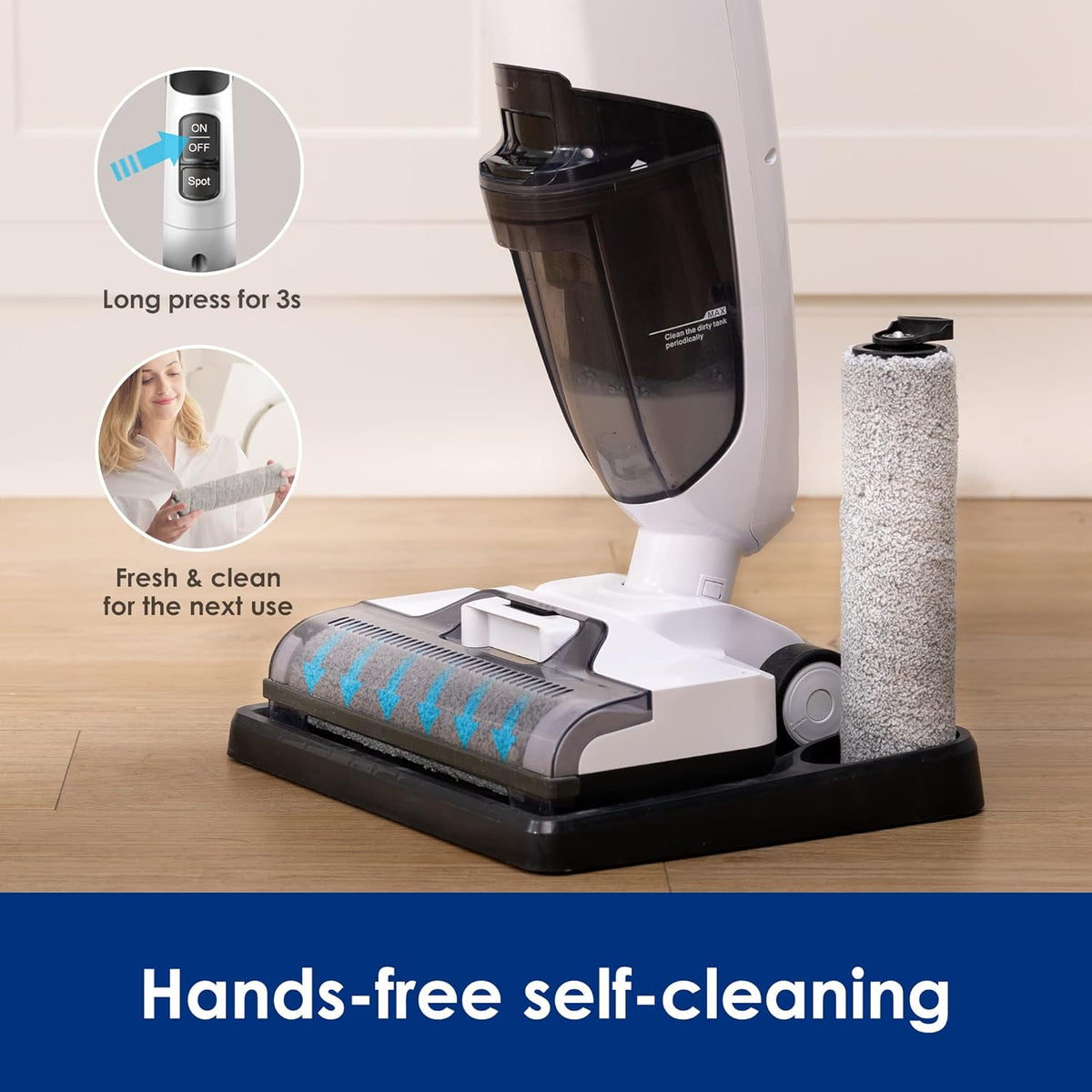 Tineco iFLOOR 2 Complete Cordless Wet Dry Vacuum Floor Cleaner and Mop, One-Step Cleaning for Hard Floors, Great for Sticky Messes and Pet Hair - ModHome Supplies