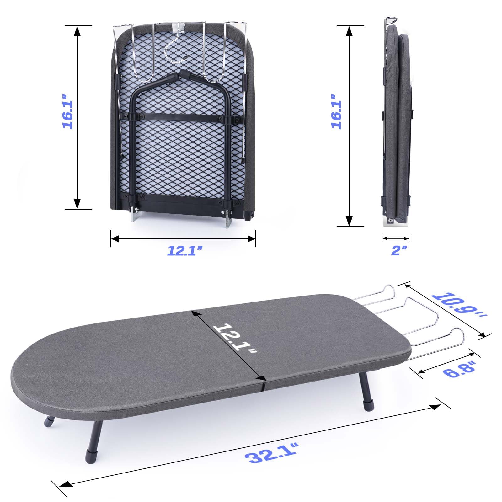 Tabletop Ironing Board with Iron Rest