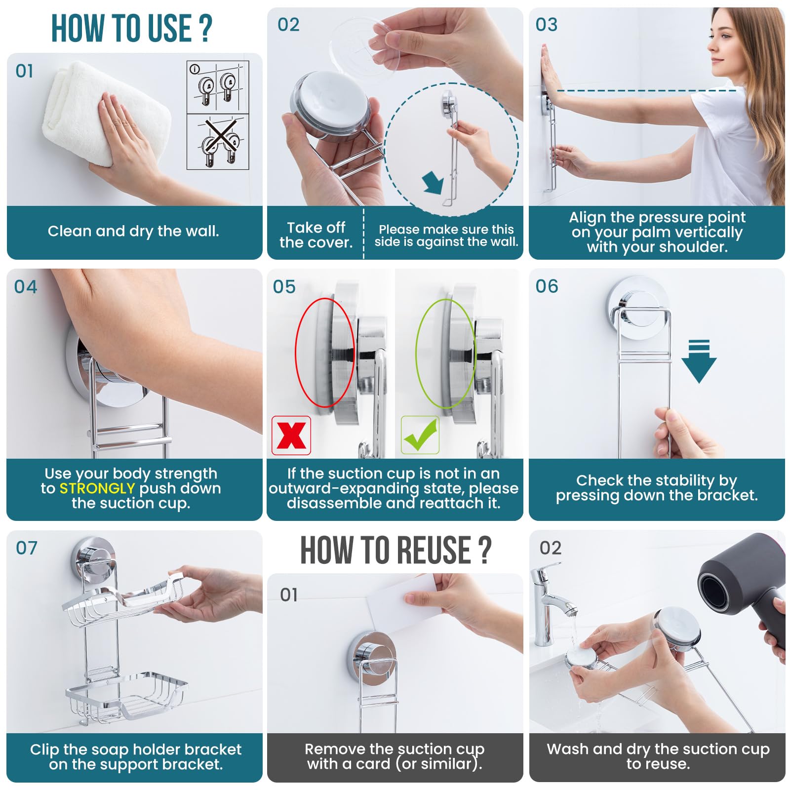 Soap Dish Bar Soap Holder Suction Cup (2 Count)
