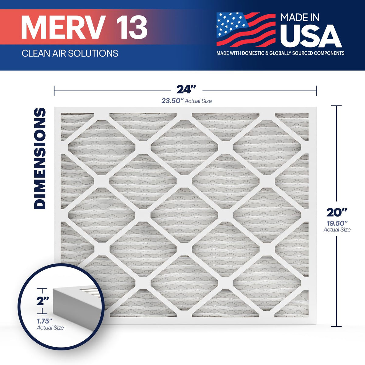 TruFilter 20x24x2 Air Filter MERV 13 (4 Count)