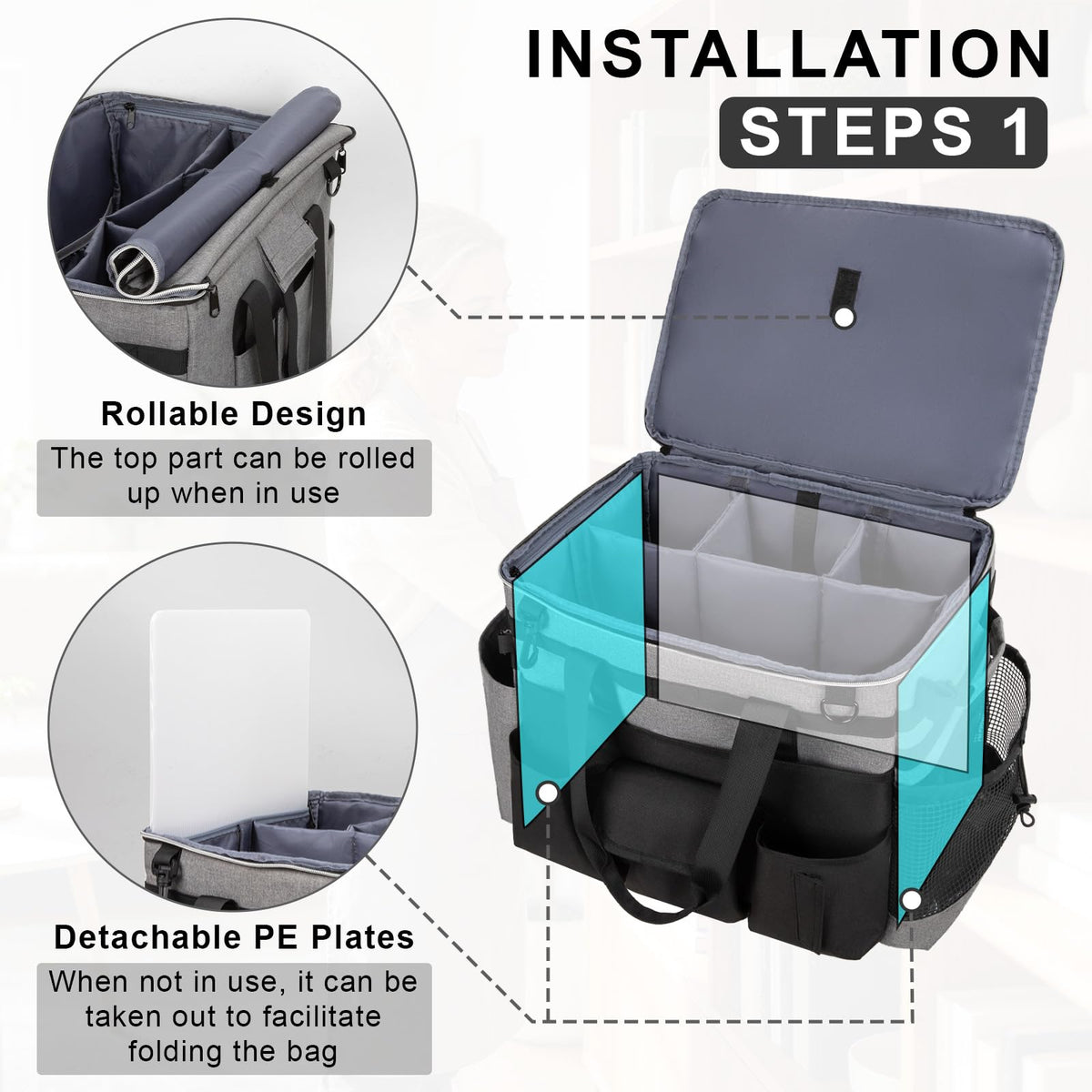 Large Rolling Cleaning Caddy with Wheels