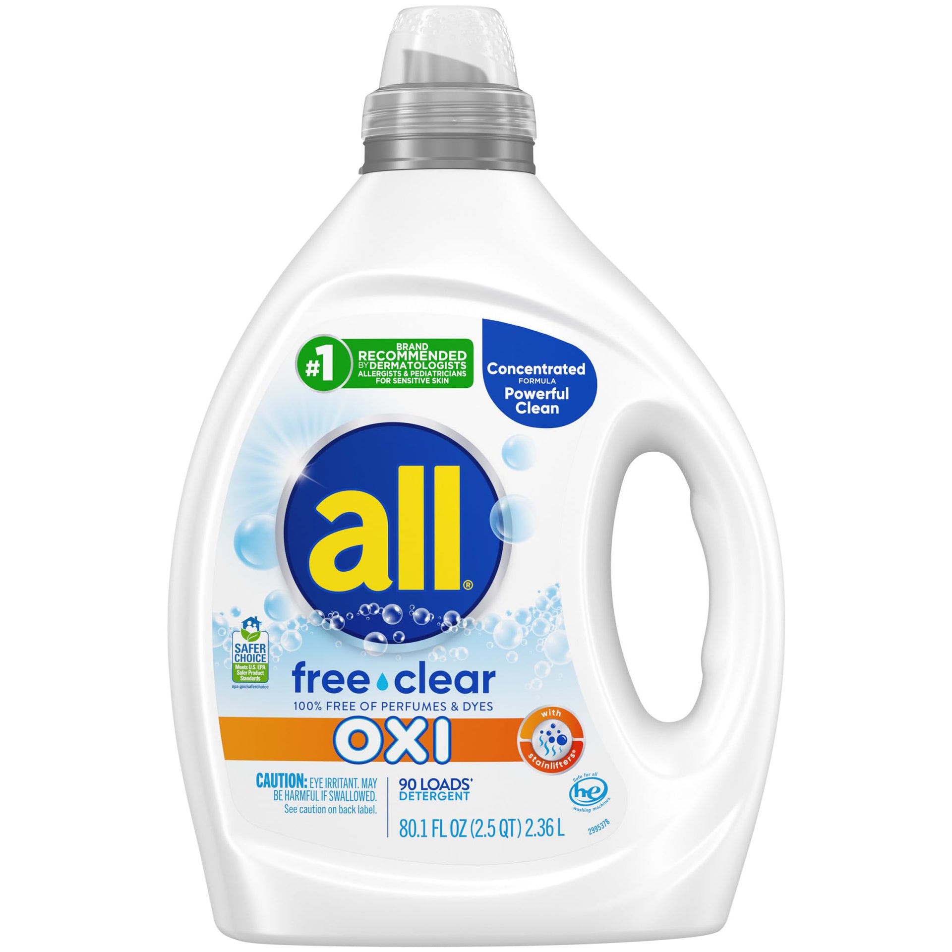 free clear Advanced OXI Laundry Detergent (80.1 Fl Oz) - ModHome Supplies