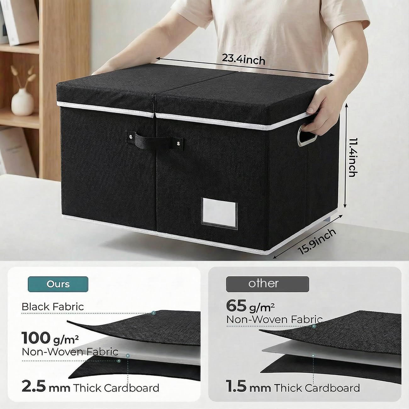 Storage Boxes with Lids [3 (3 Count)