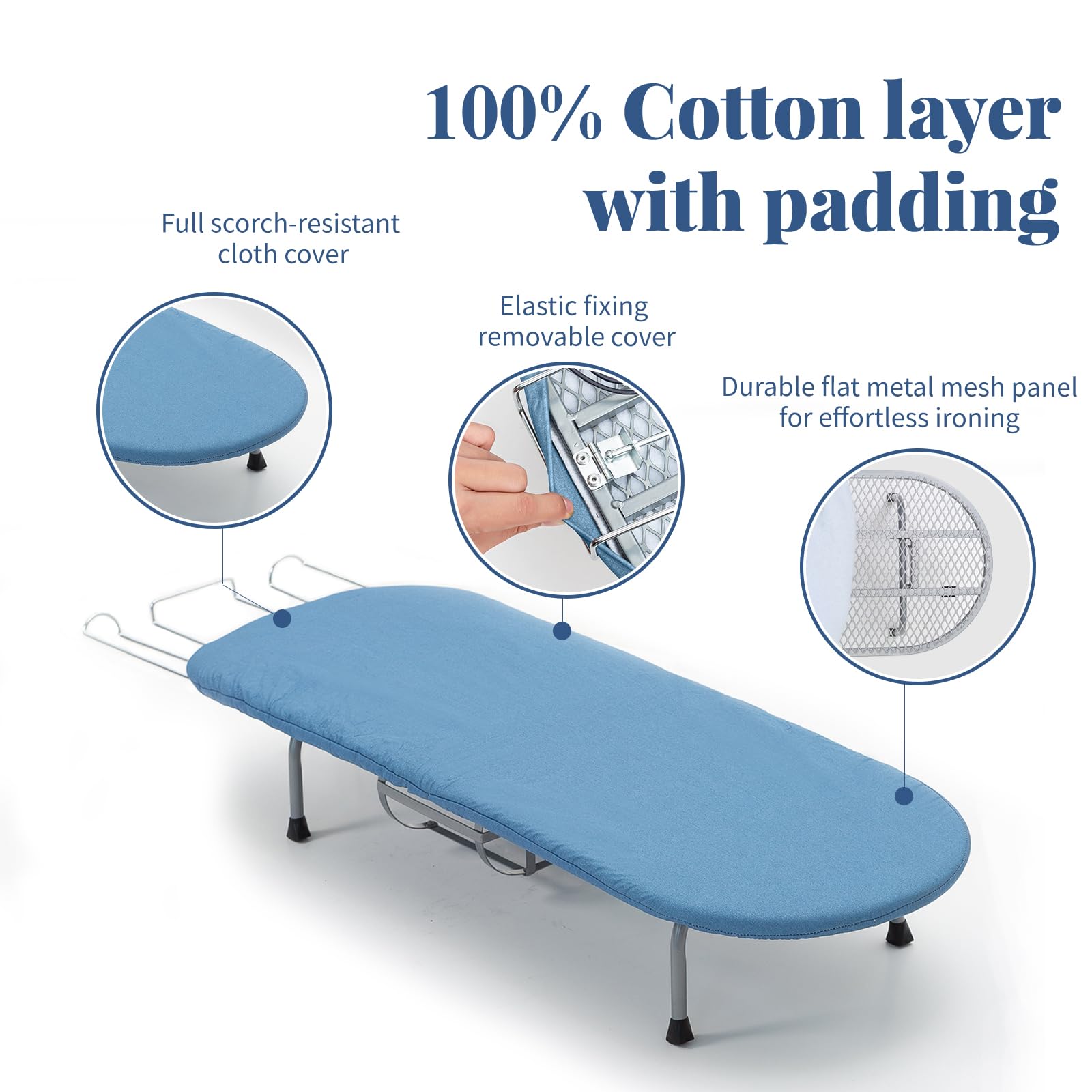 Metal Foldable Iron Board with Iron Holder