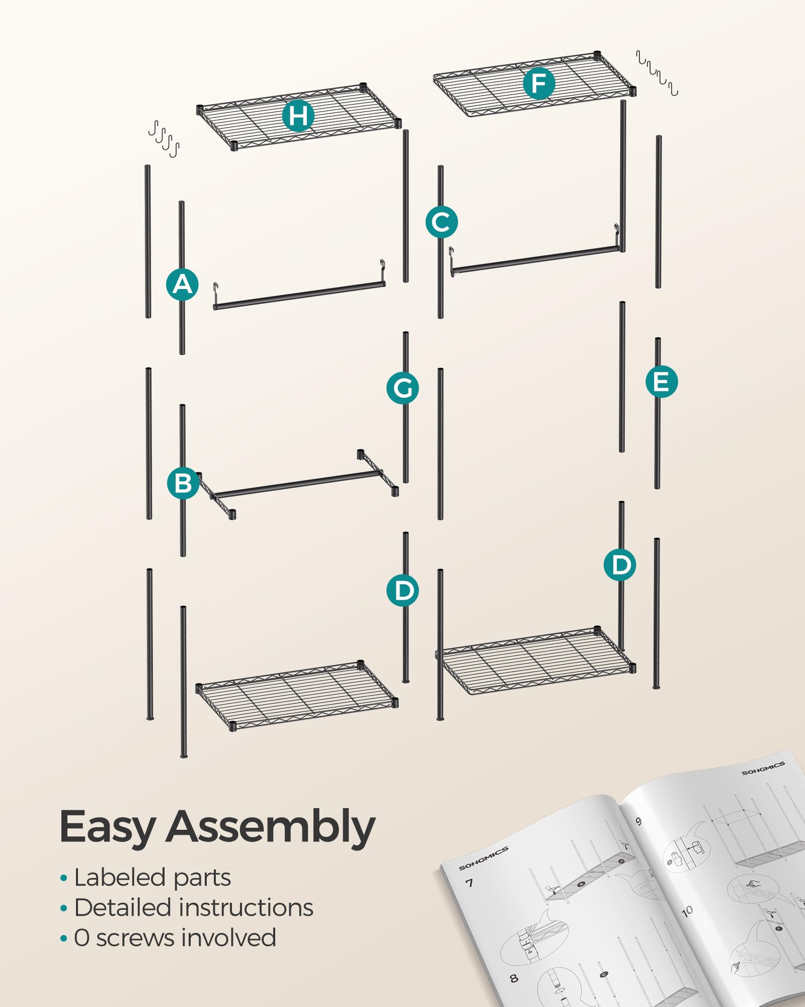Clothes Rack Freestanding Wardrobe Closet