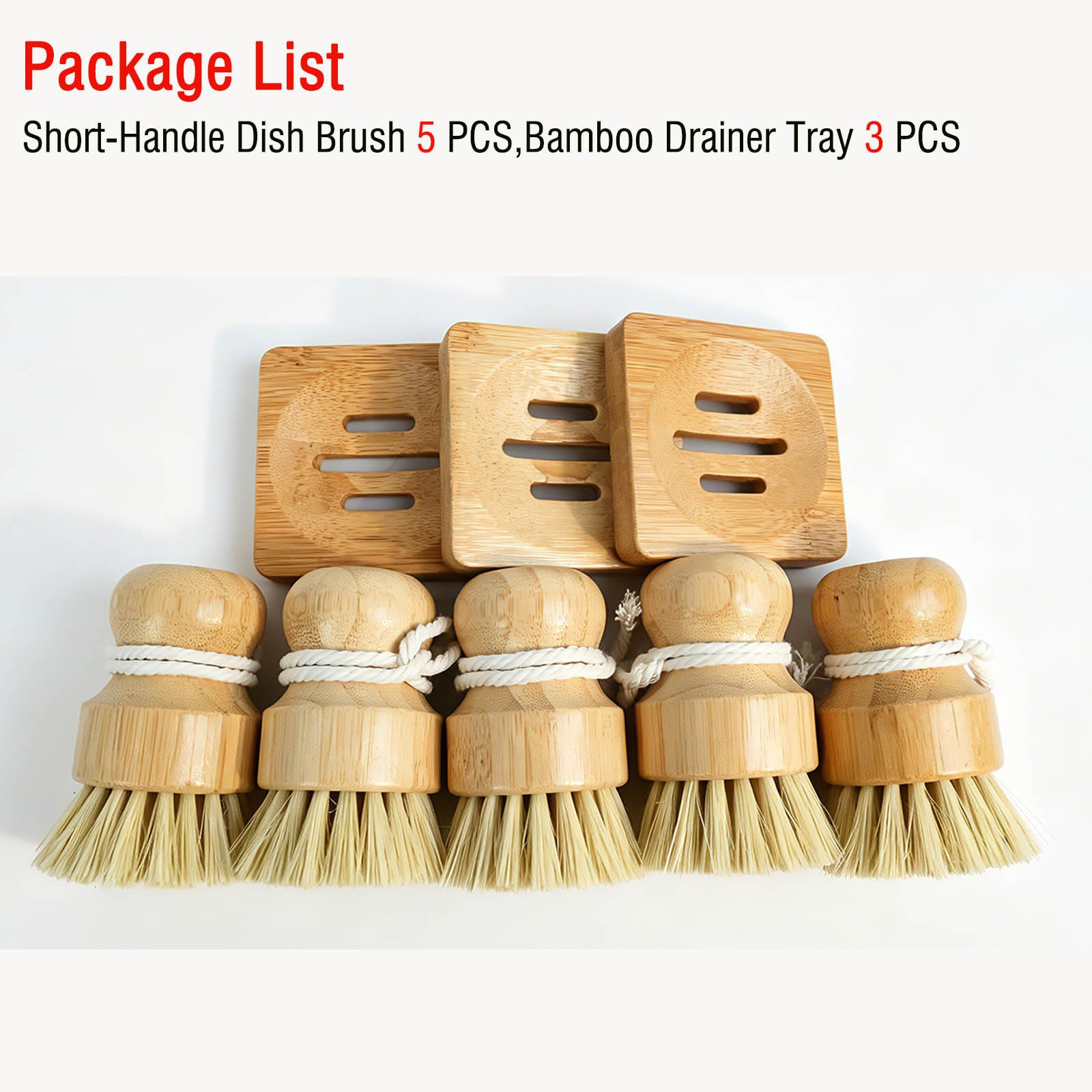 5 Pcs Bamboo Vegetable Brush (5 Count)