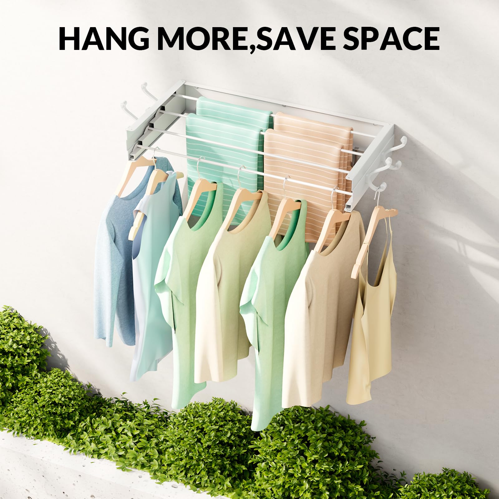 Wall Mounted Foldable Clothes Drying Rack