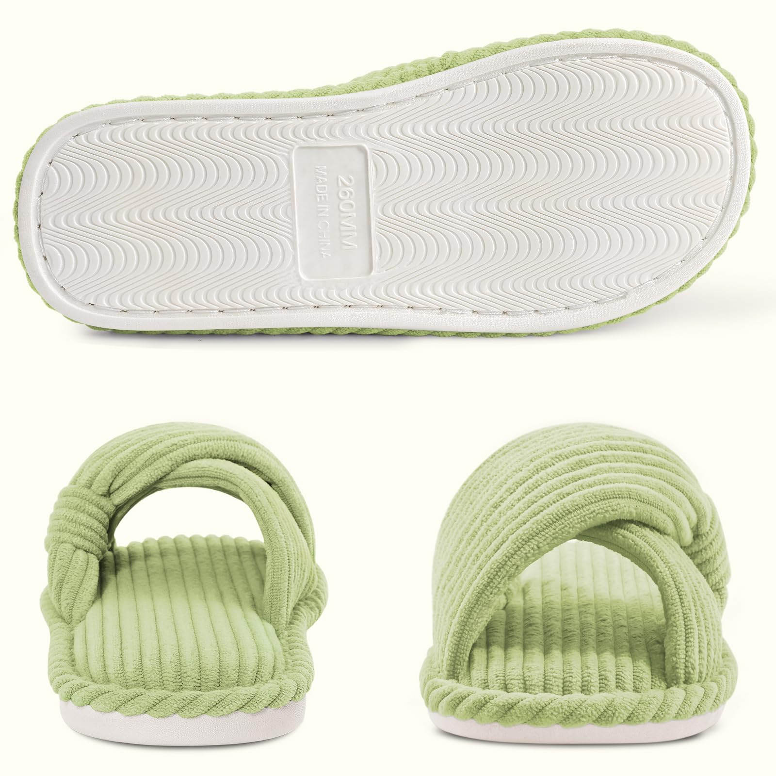 Summer House Slippers for Women Corduroy Open Toe Indoor Slippers