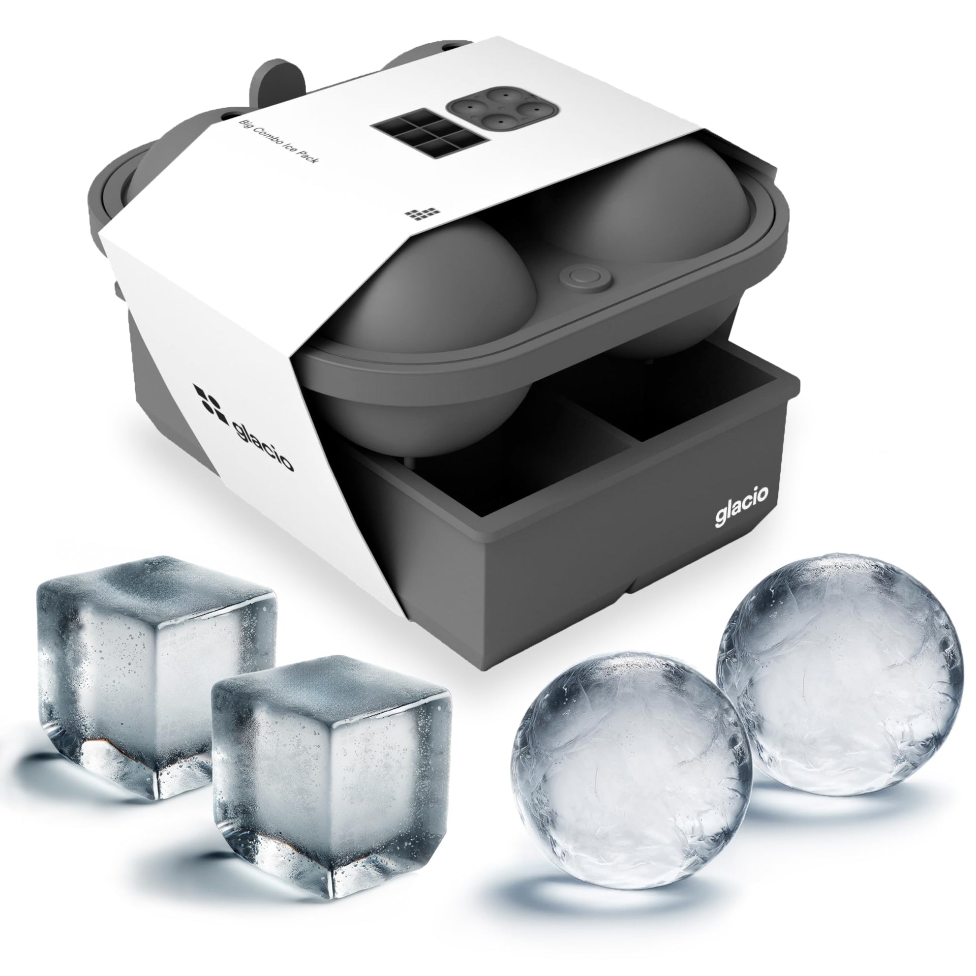 Ball Ice Cube Tray and Big Cube Molds for Whiskey
