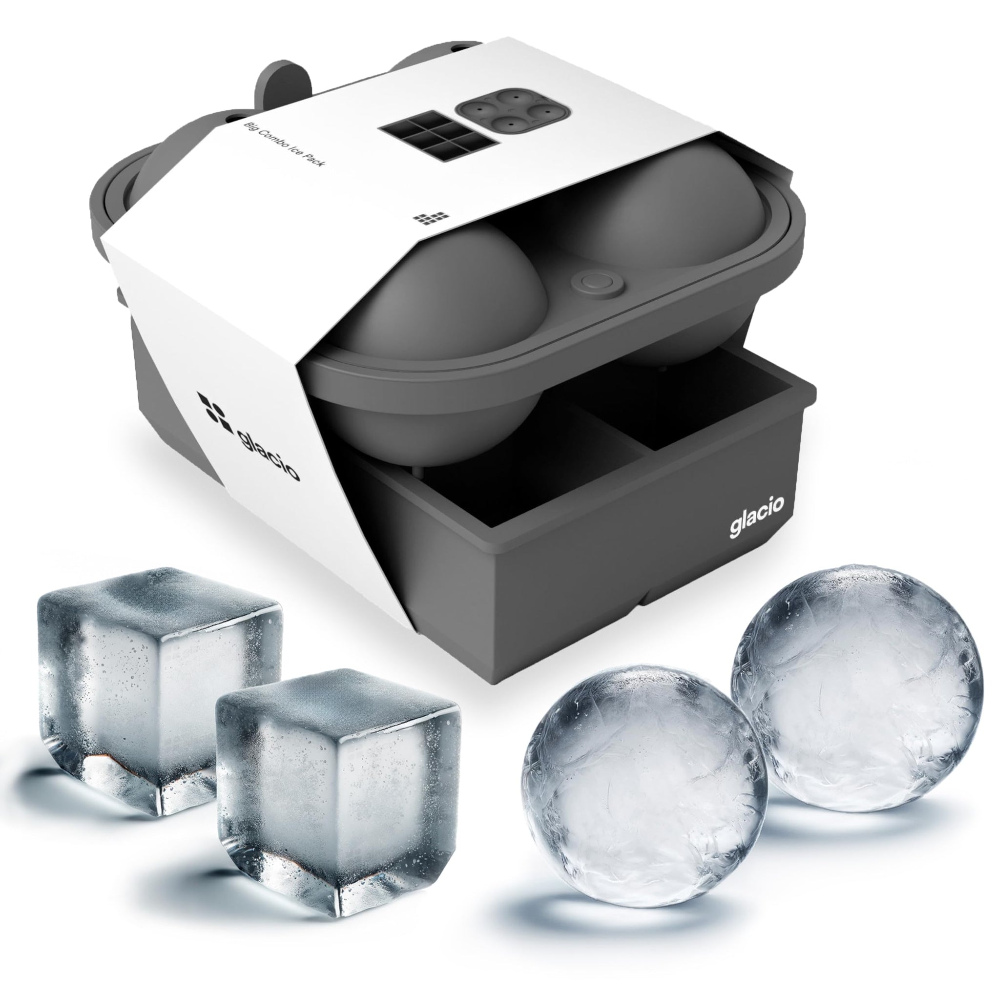 Ball Ice Cube Tray and Big Cube Molds for Whiskey