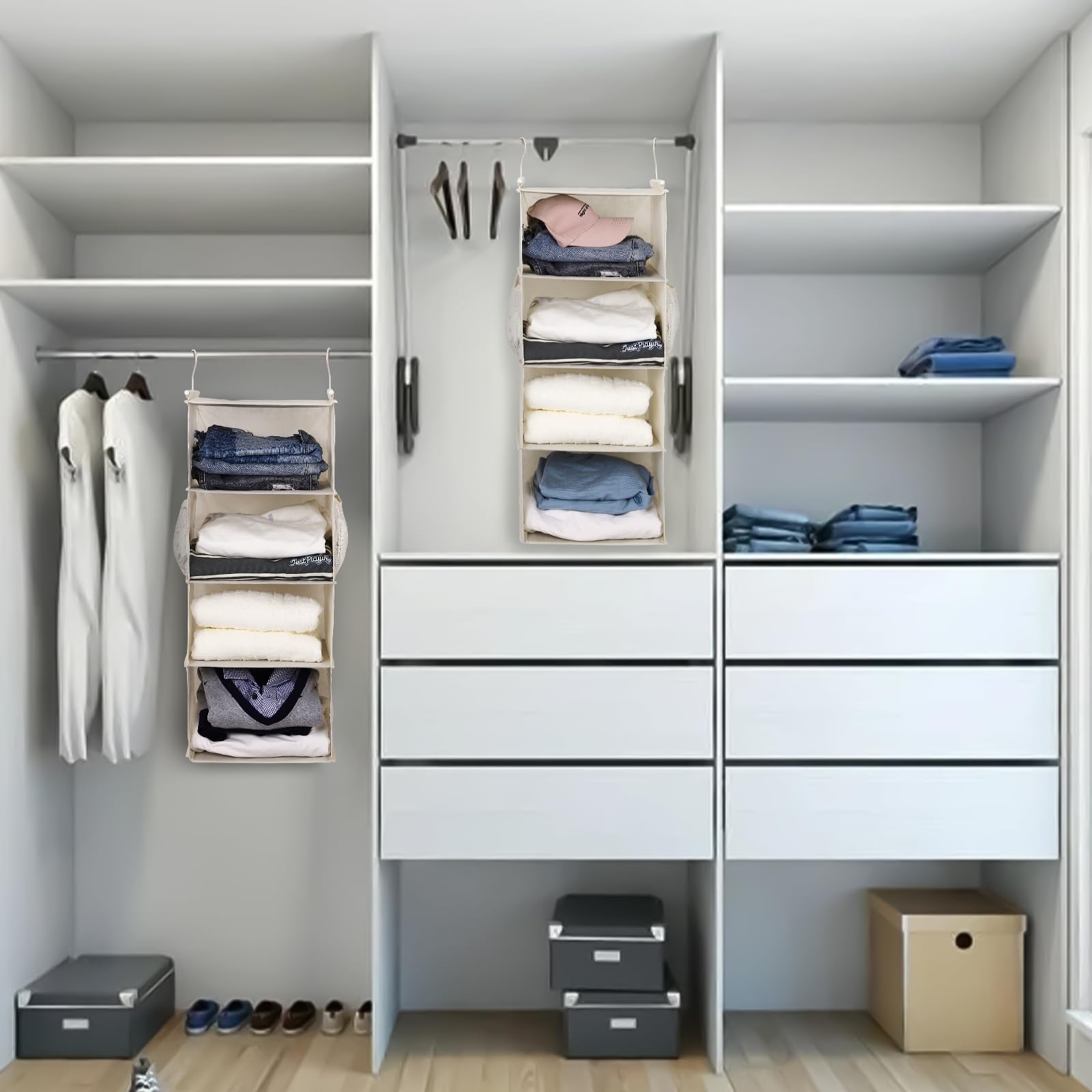 4 Tier Shelf Hanging Closet Organizer (2 Count)