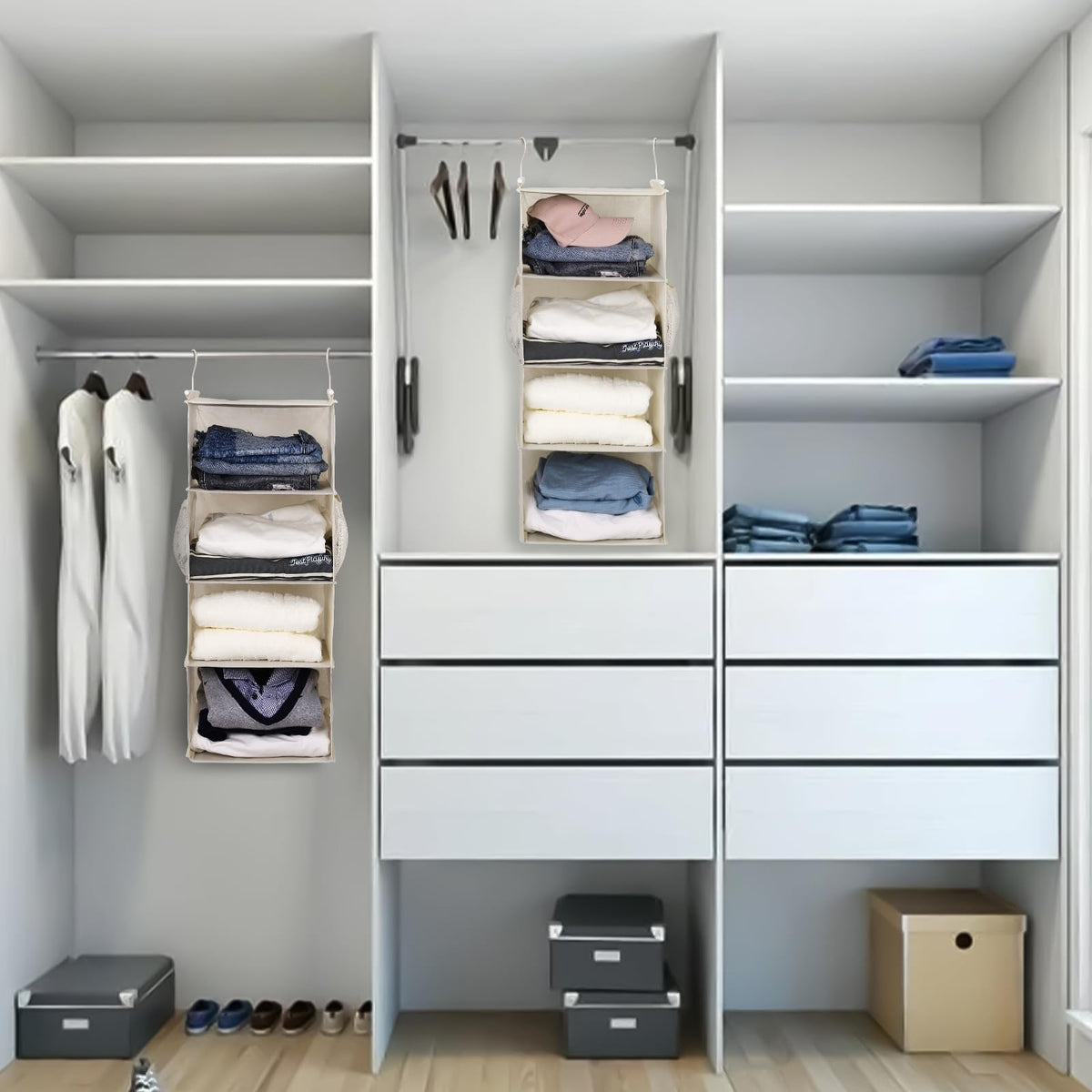 4 Tier Shelf Hanging Closet Organizer (4 Count)