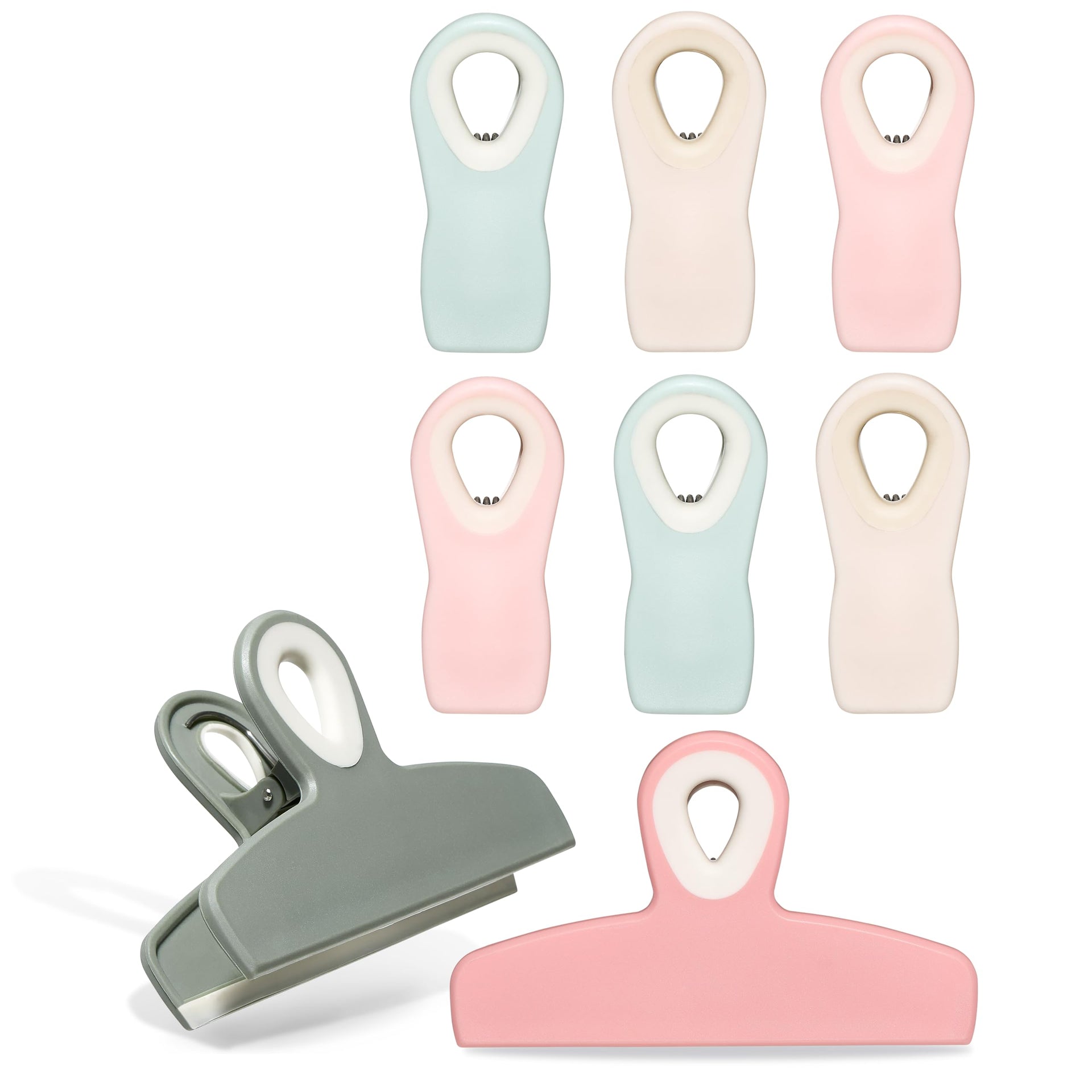 Bag Clips Heavy Duty Chip Clip and Refrigerator Magnet Clips for Food Storage with Air Tight Seal Grip (8 Count)