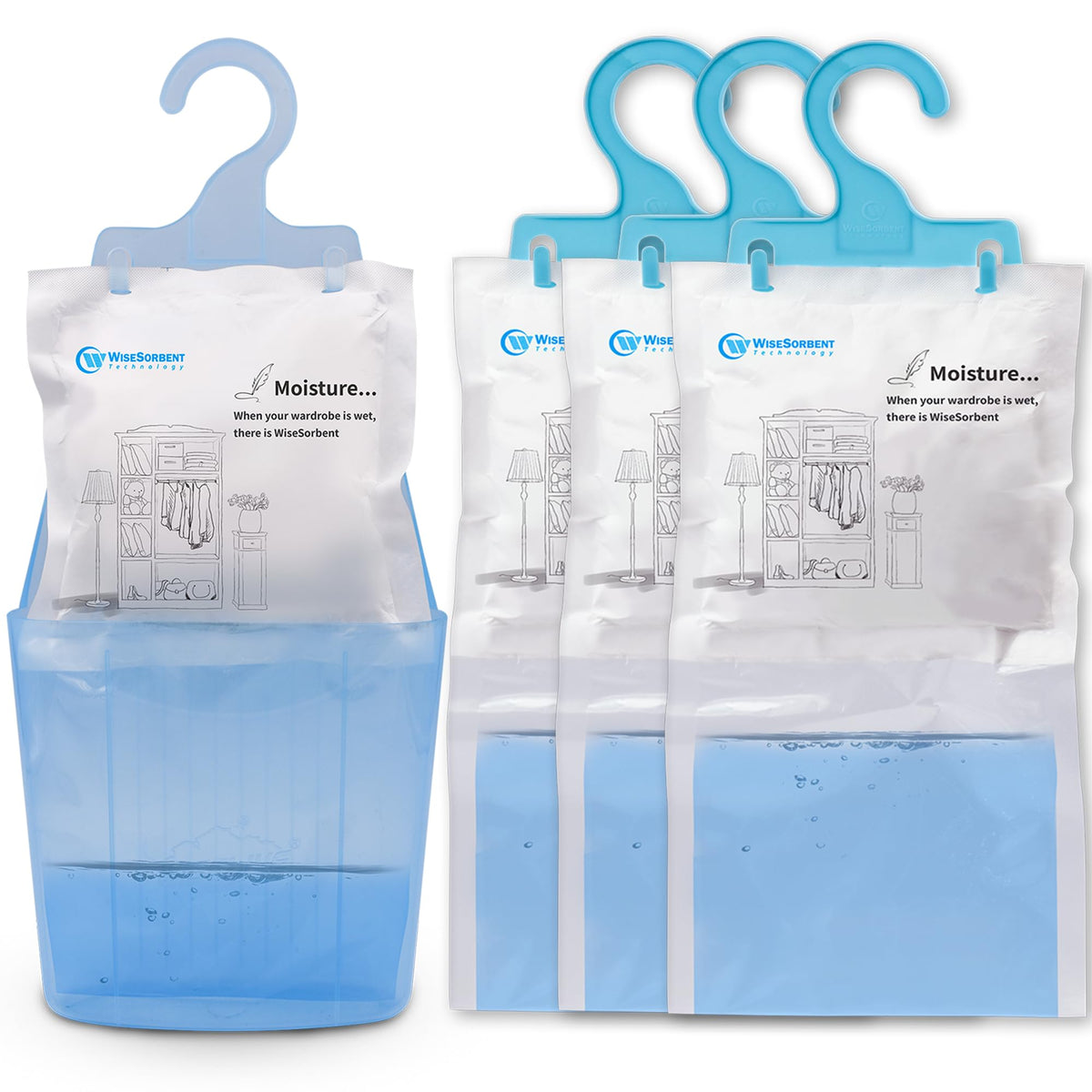 Moisture Absorber Packets with Plastic Case & Hook (4 Count)