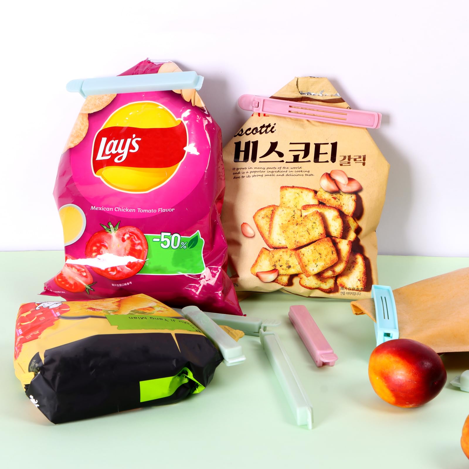 40 PCS Sealing Clip Bag Plastic Bag Chip Clips Large Size Food Bag Clips for Food Storage Kitchen and Home (9.6 Ounce)