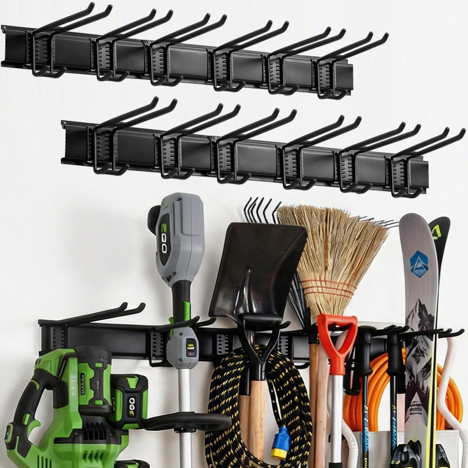 96 Inch Heavy Duty Wall Mount Garden Tool Organizer for Garage
