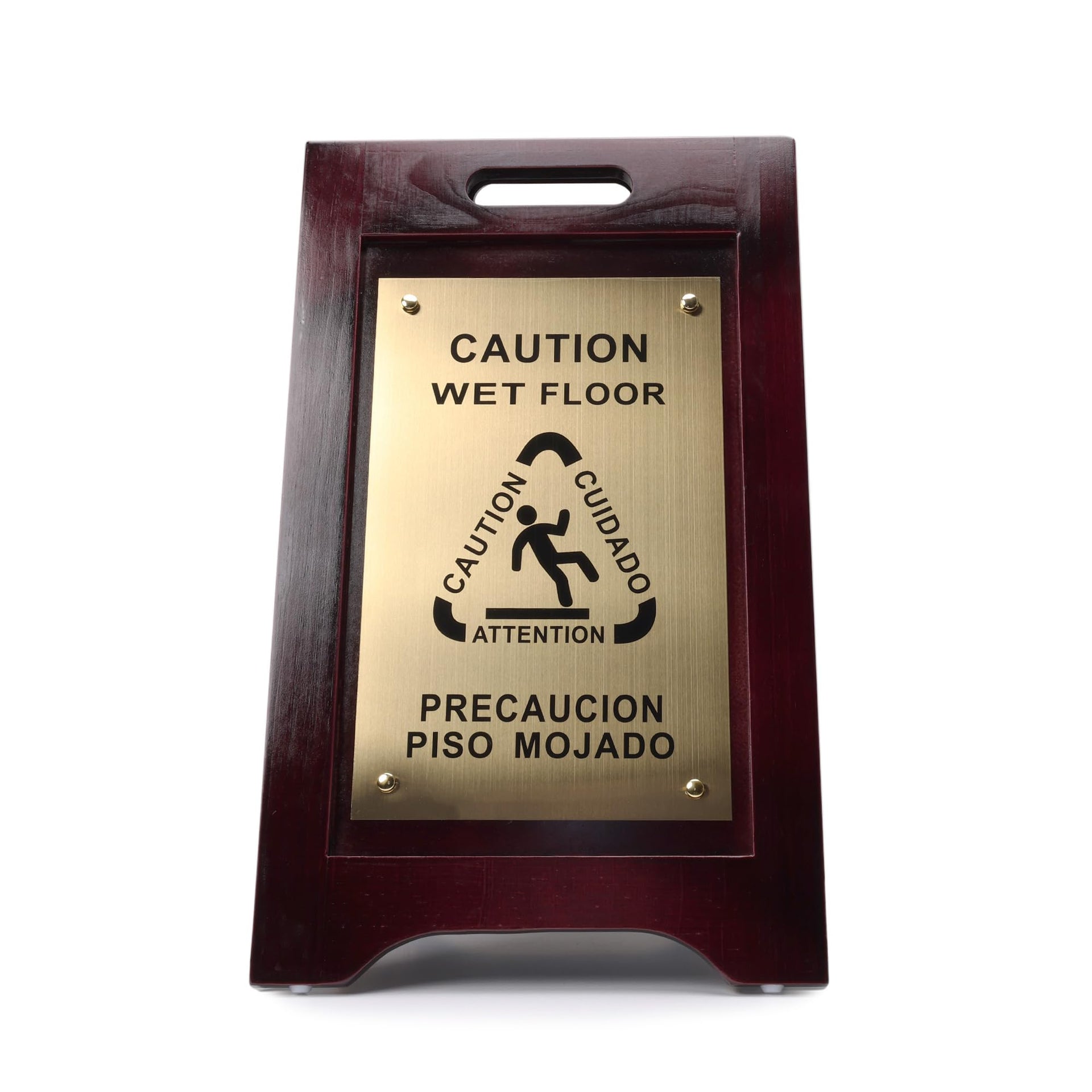Wooden Caution Wet Floor Sign