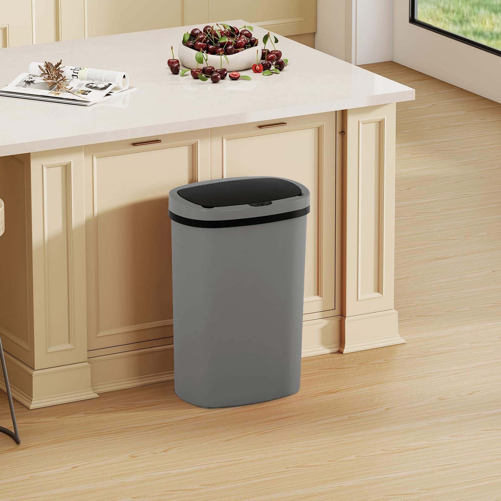 Automatic Motion Sensor Bathroom Trash Can with Lid