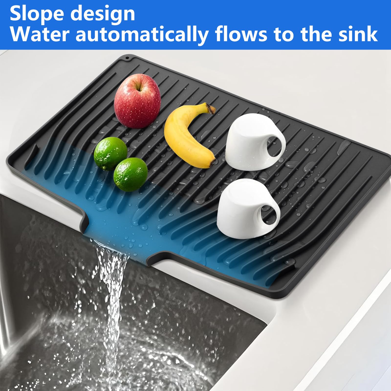 Silicone Dish Drying Mat for Kitchen Counter