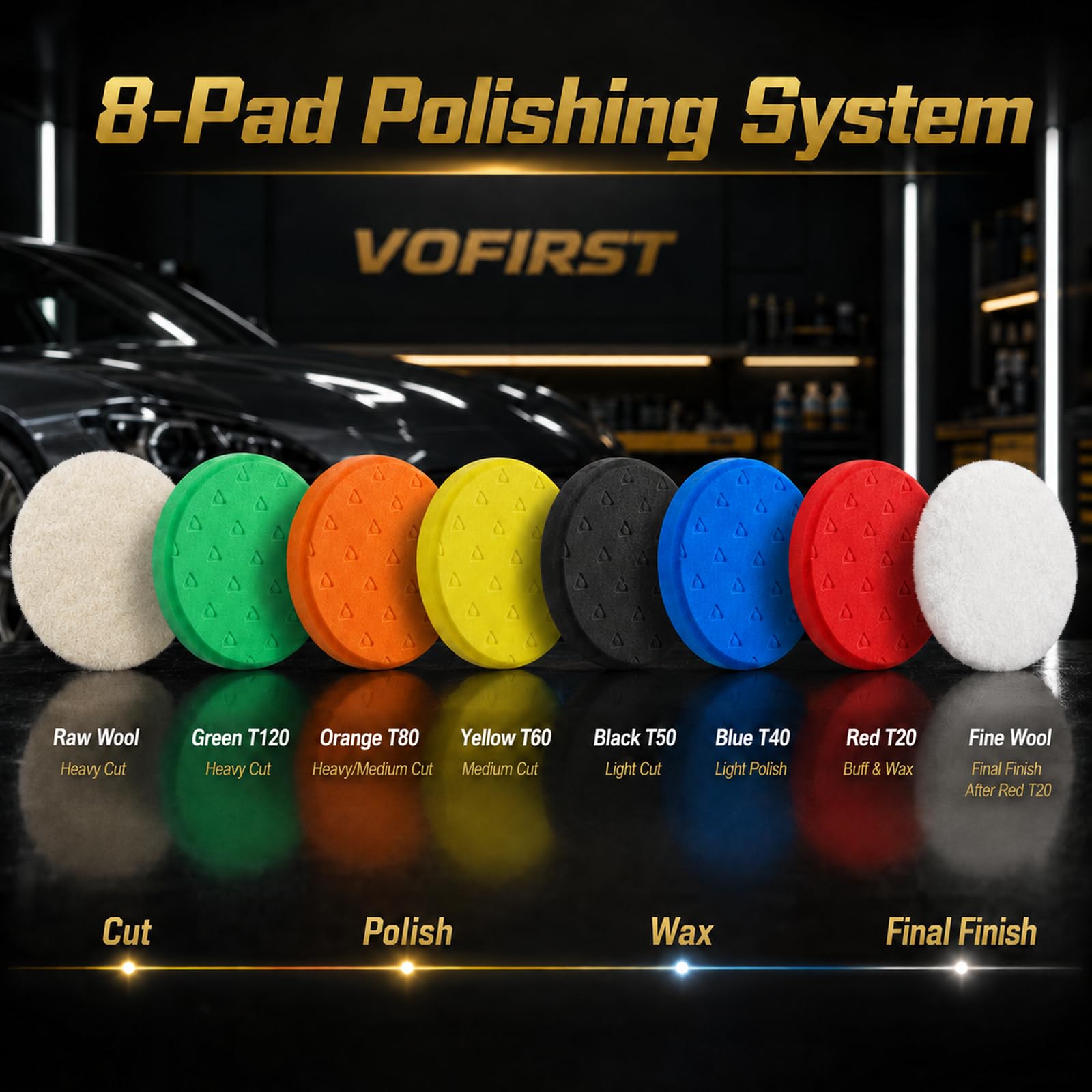 8 Pcs Buffing Pads (8 Count)