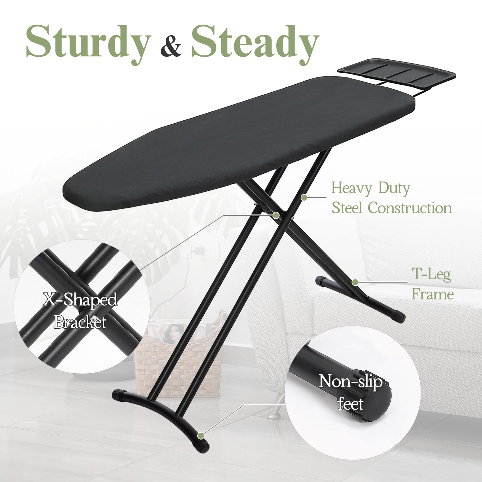 Ironing Board 48x15 Wide Heavy Duty Full Size Iron Board