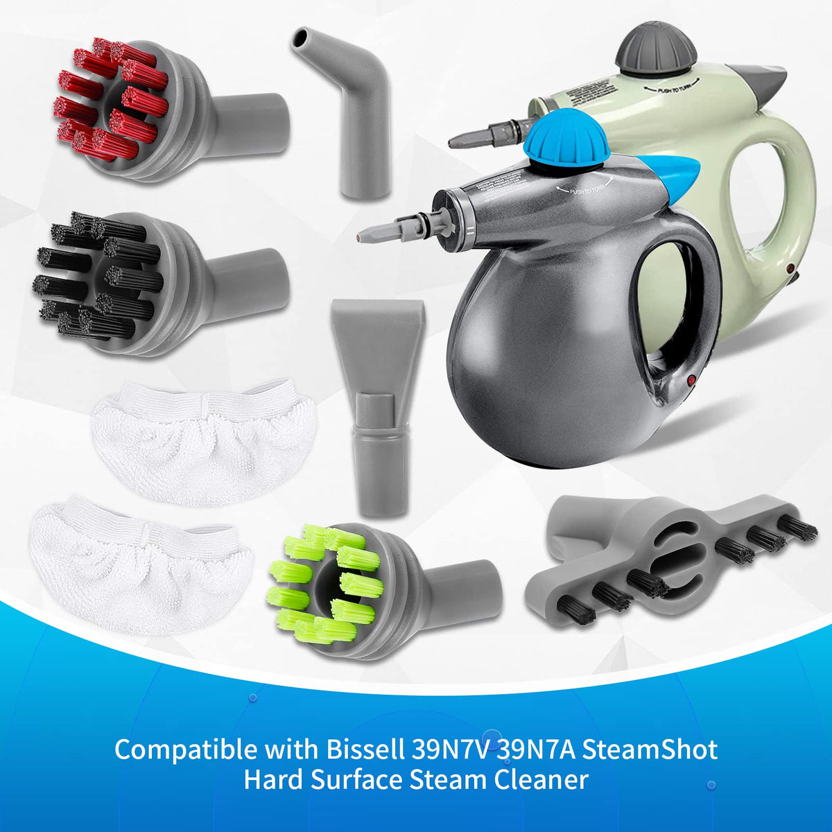 Steam Shot Pads Brushes Compatible with Bissell SteamShot Cleaner (8 Count)