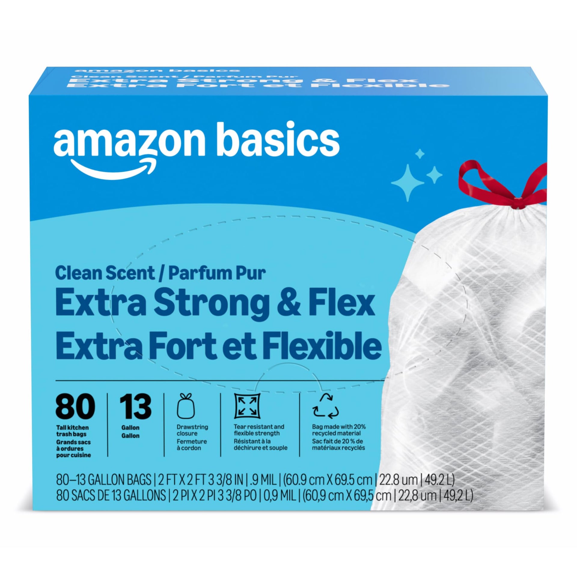 Ultra Force Tall Kitchen Drawstring Trash Bags (80 Count)