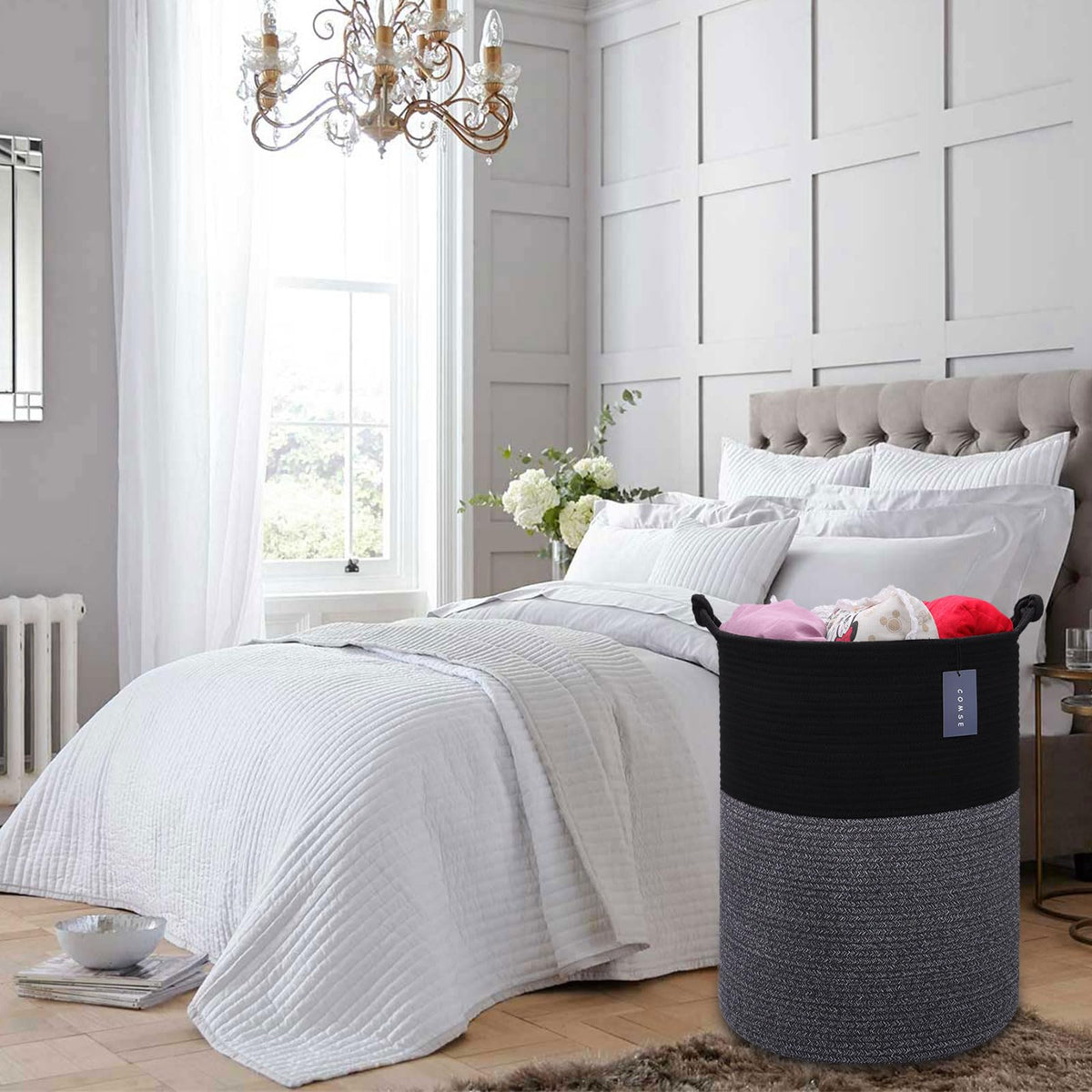 Tall Woven Blanket & Laundry Basket