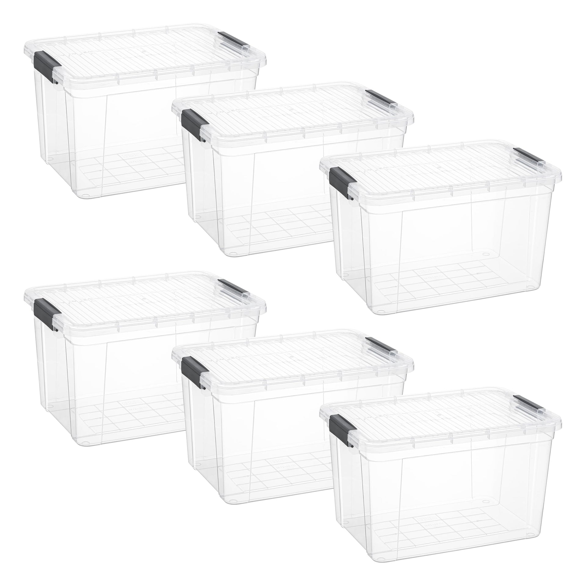 26.5 Quart Clear Plastic Storage Boxes with Lids (6 Count)