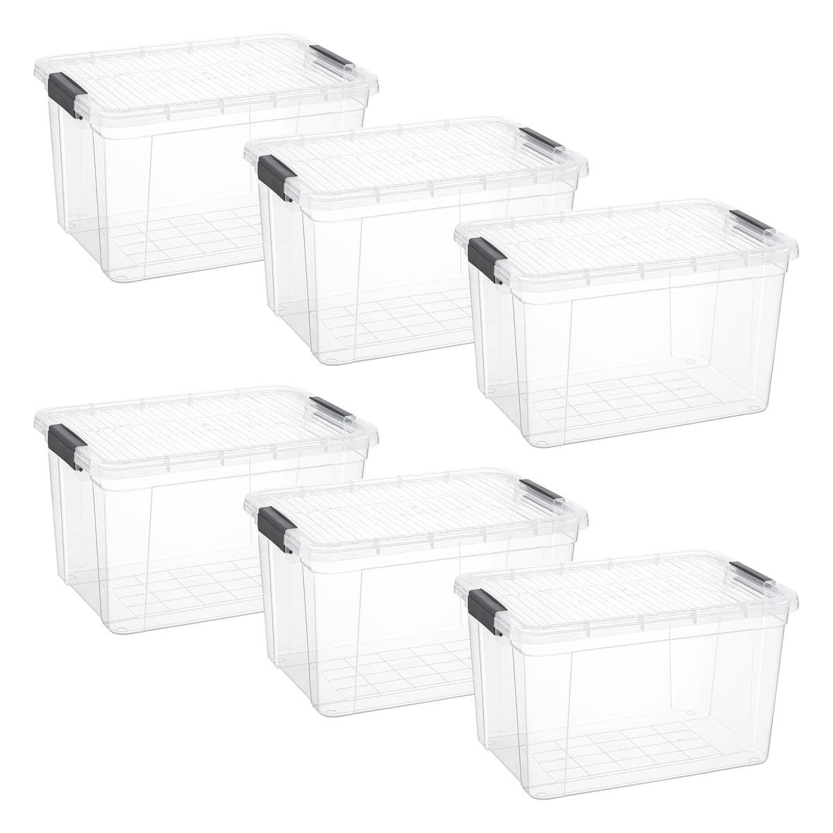 26.5 Quart Clear Plastic Storage Boxes with Lids (6 Count)
