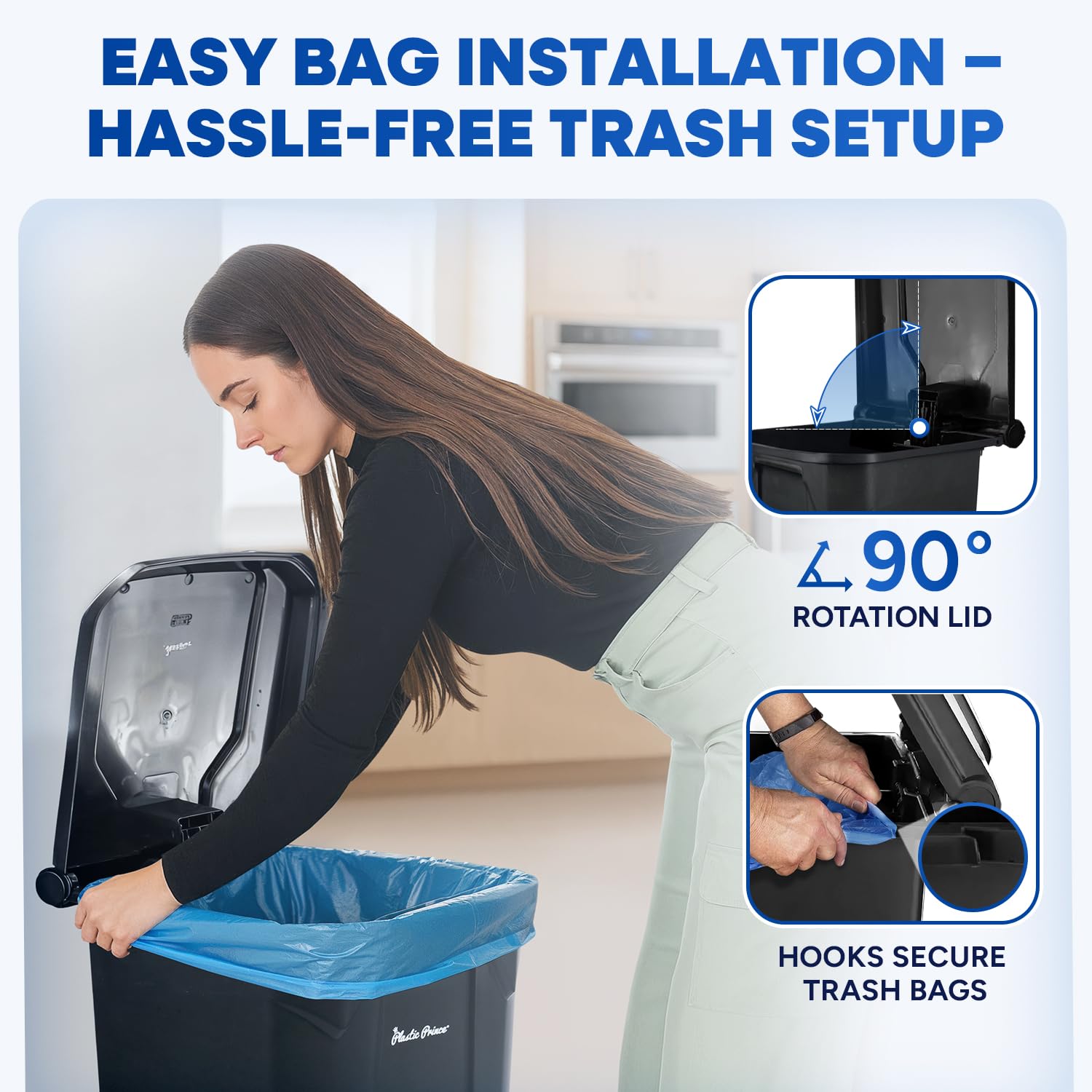 22 Gallon Step Trash Can for Kitchen