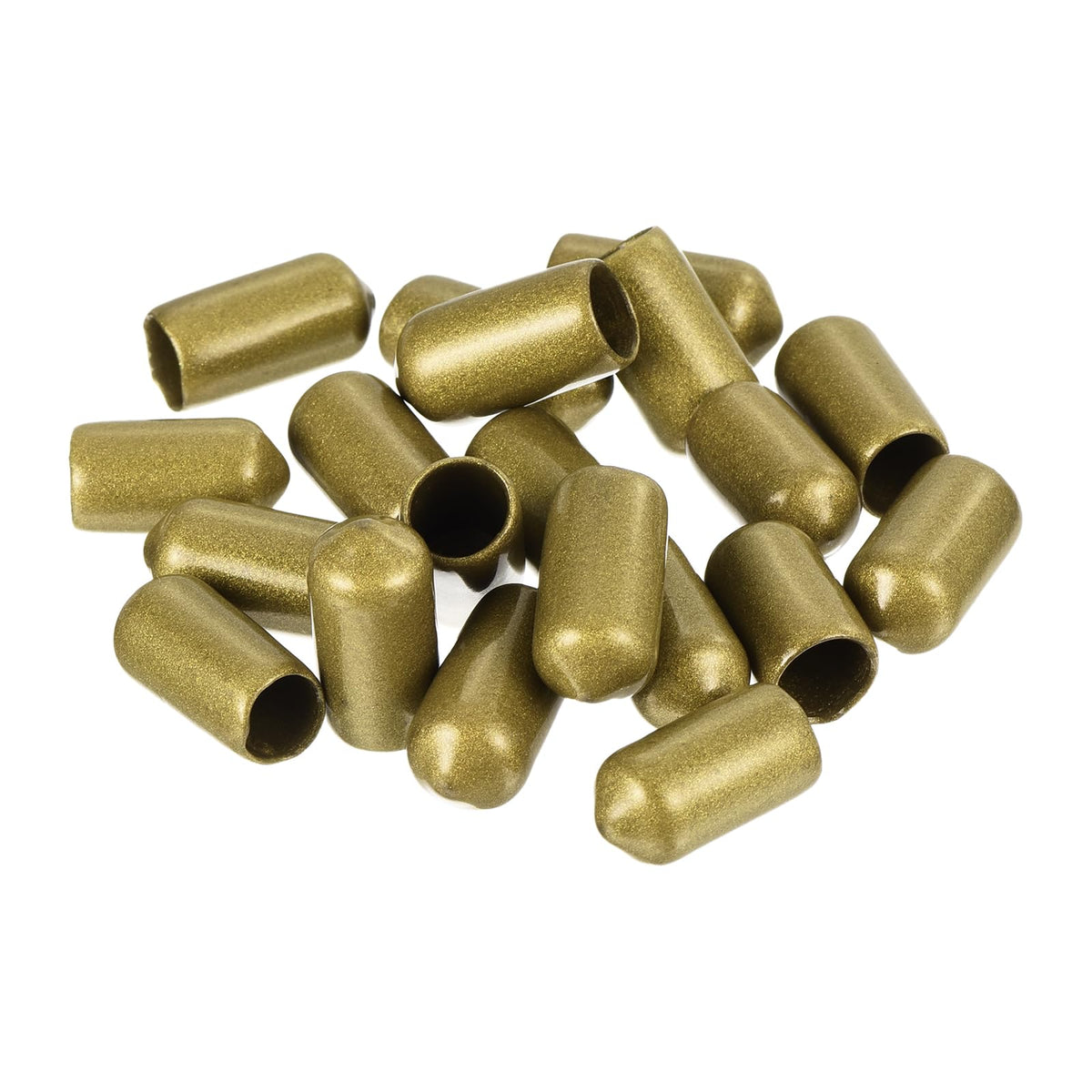 20pcs Rubber End Caps 7.5mm ID Vinyl Round Tube Bolt Cap Cover Thread Protectors Gold