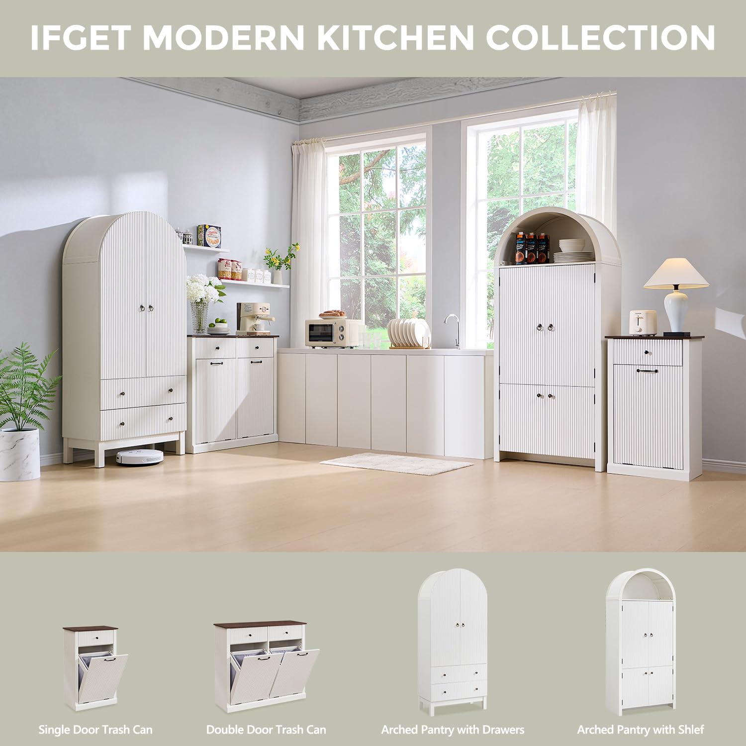Triple Tilt Out Trash Can Cabinet